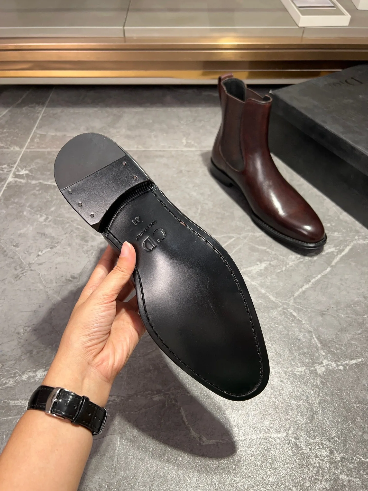 Dior Chelsea Boots (Brown) — view 6