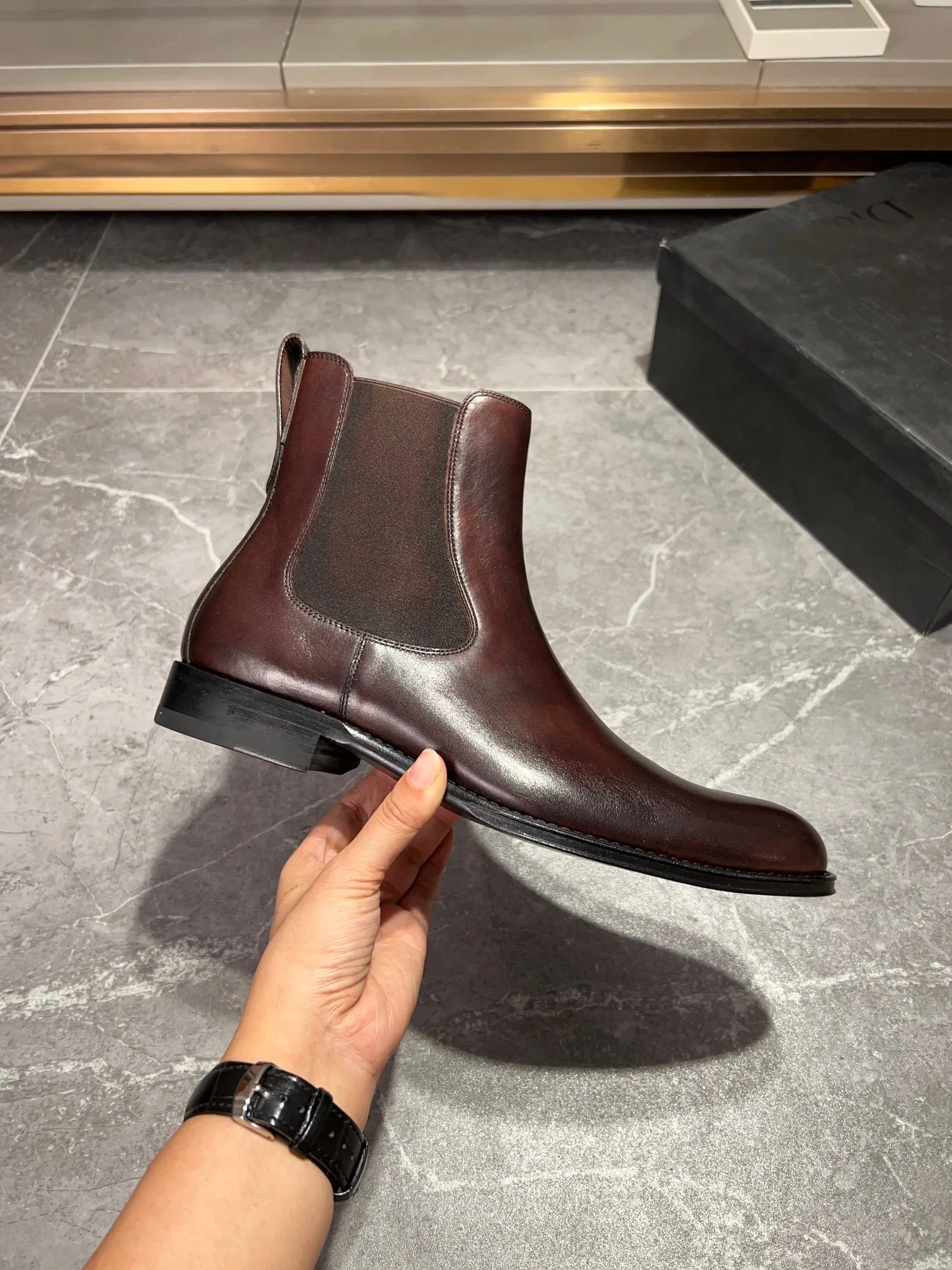 Dior Chelsea Boots (Brown) — view 8