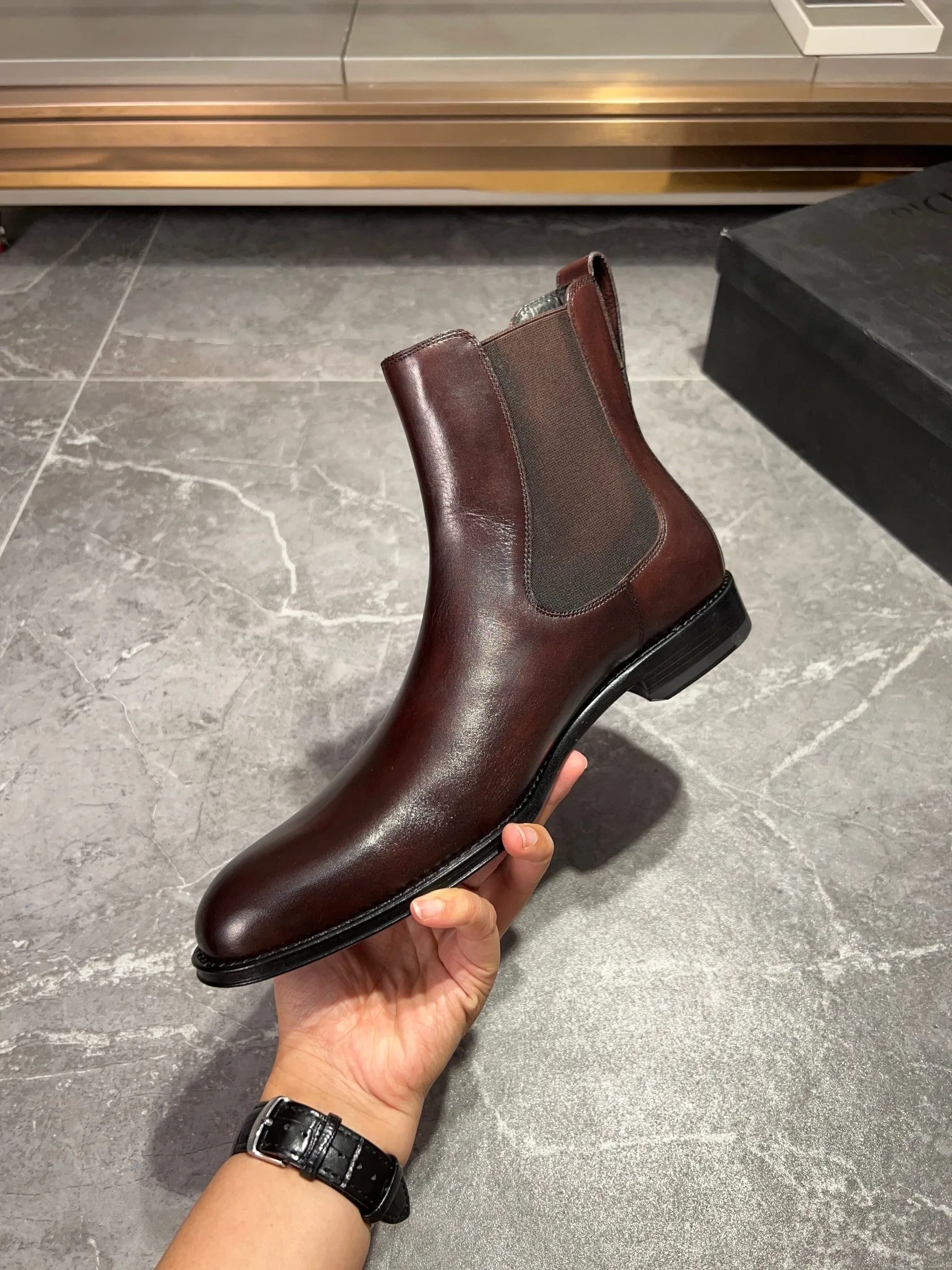 Dior Chelsea Boots (Brown) — view 9