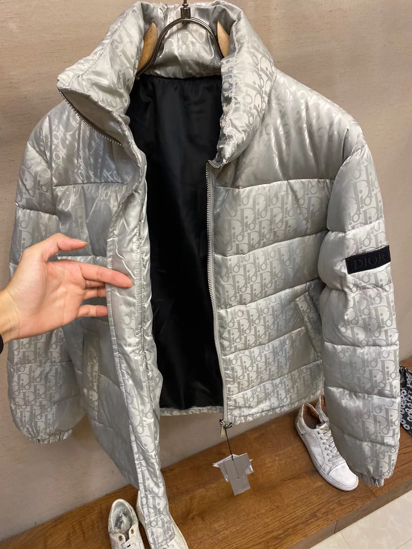 Dior Oblique Down Jacket (Grey) — view 3