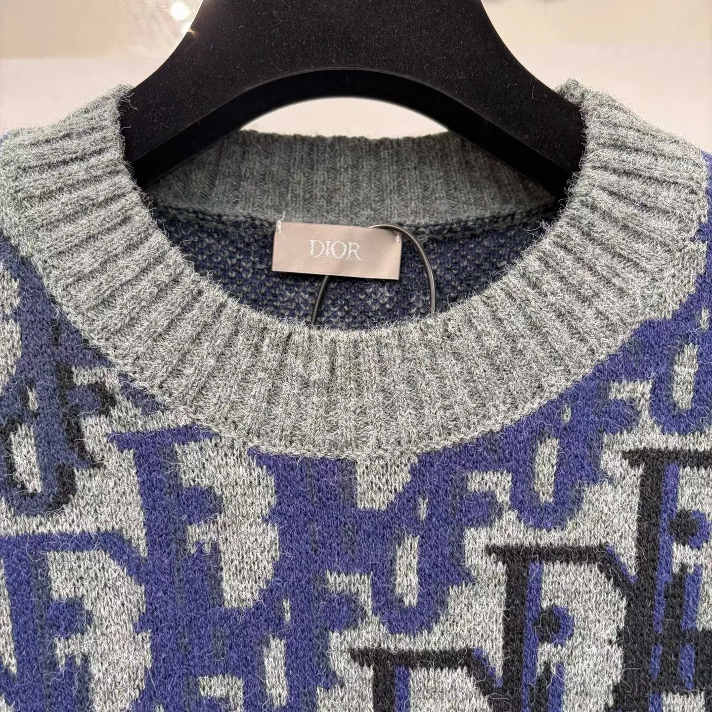 Dior Oblique Sweater (Gray Wool Jacquard) — 图 6