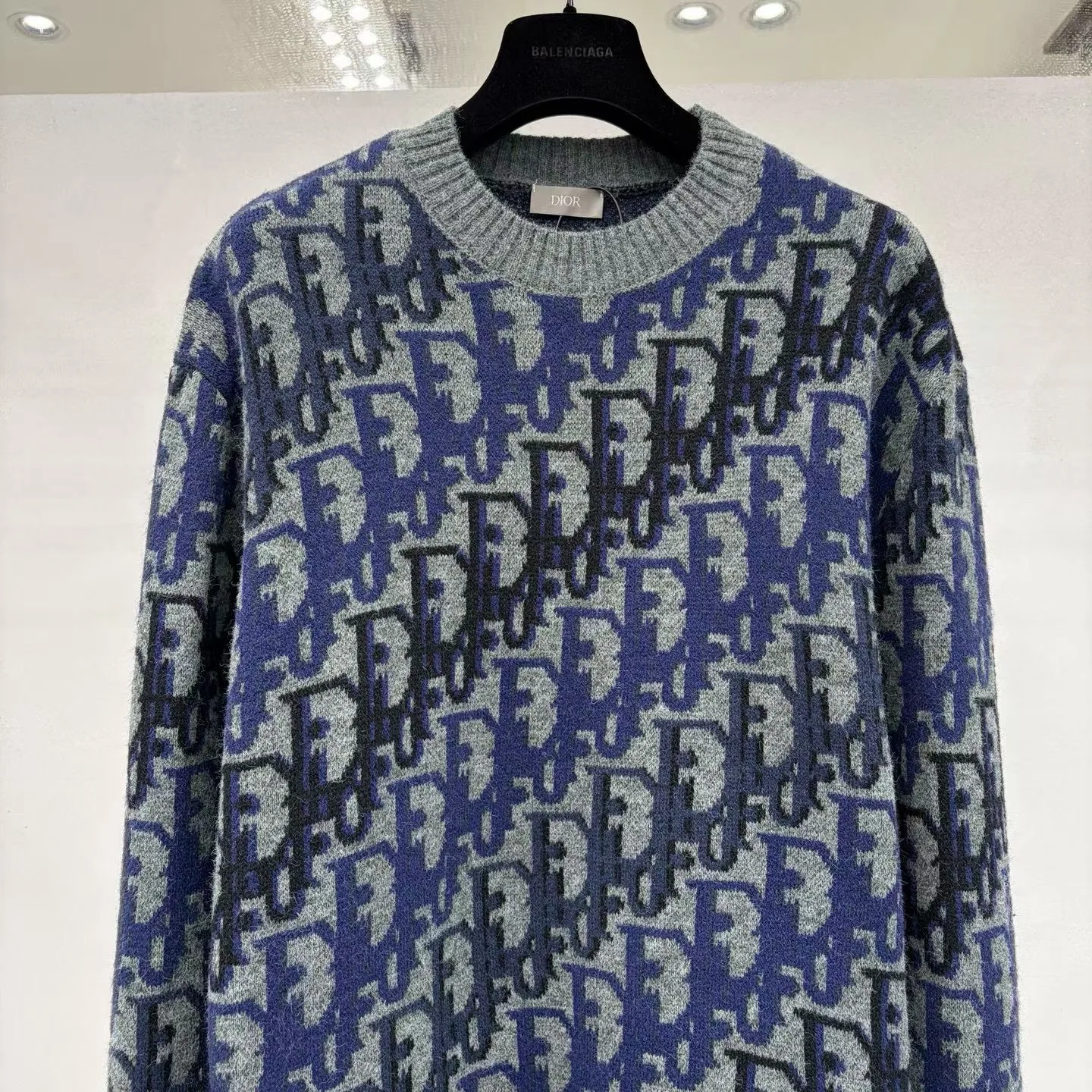 Dior Oblique Sweater (Gray Wool Jacquard) — 图 7