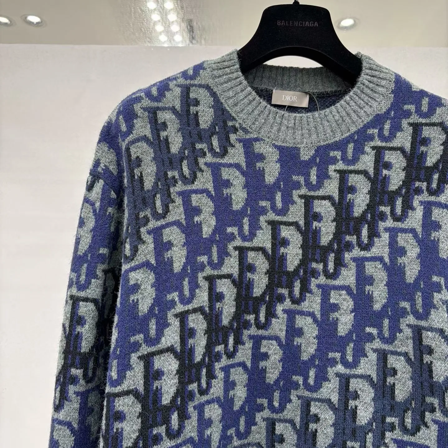 Dior Oblique Sweater (Gray Wool Jacquard) — 图 8