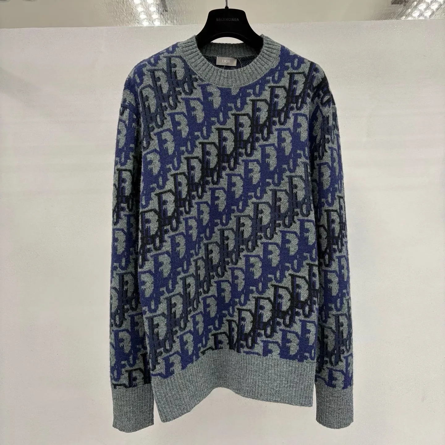 Dior Oblique Sweater (Gray Wool Jacquard)