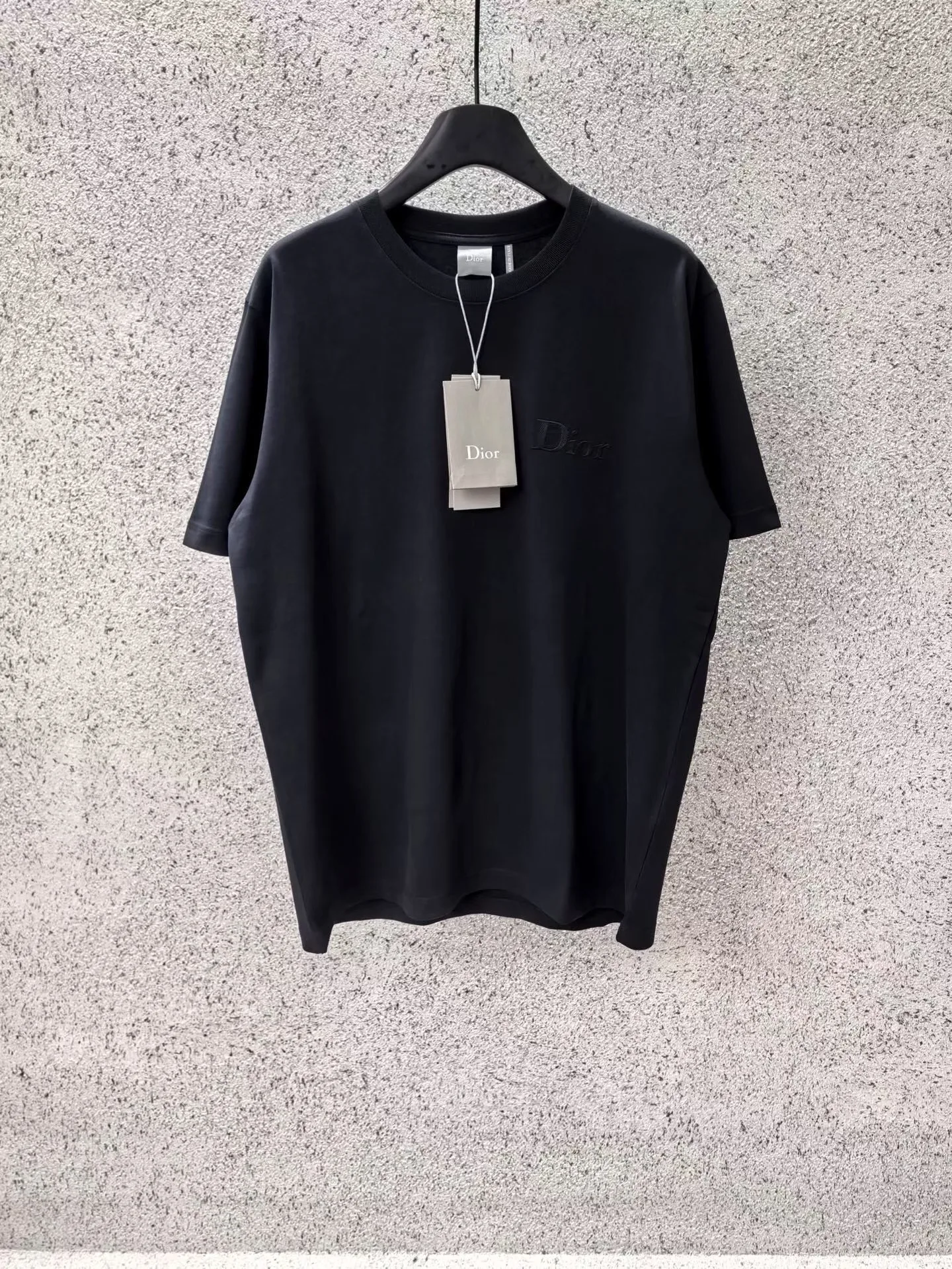 Dior Oversized T-shirt with Dior Embroidery (Black)