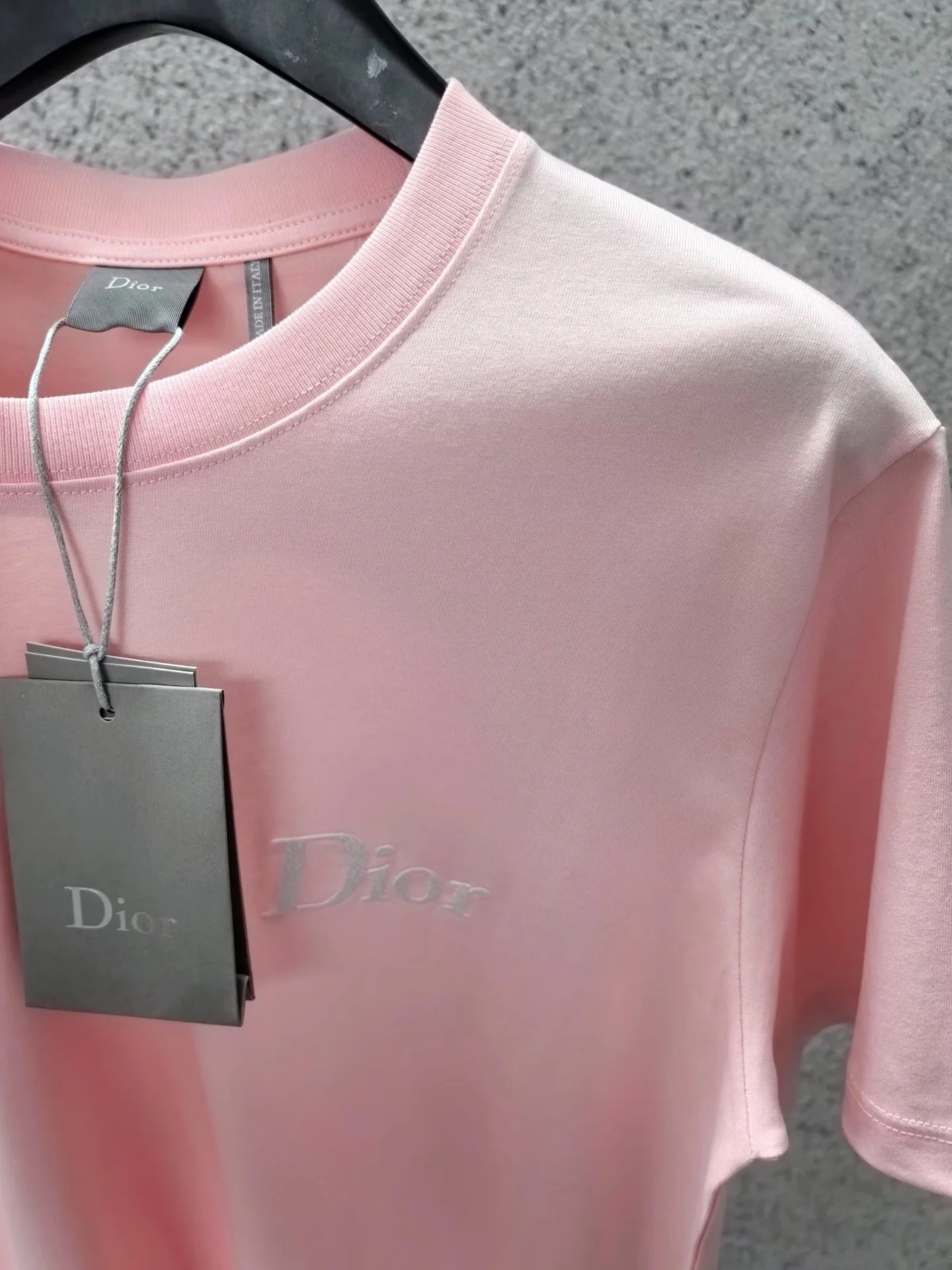 Dior Oversized T-shirt with Dior Embroidery (Pink) — ビュー 3