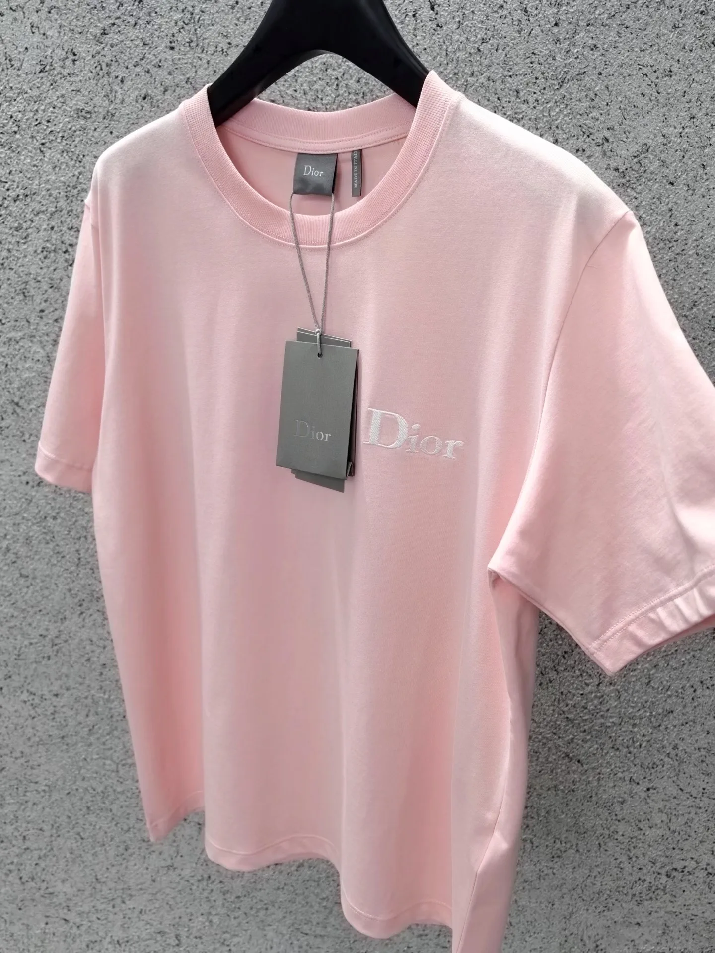 Dior Oversized T-shirt with Dior Embroidery (Pink) — ビュー 4