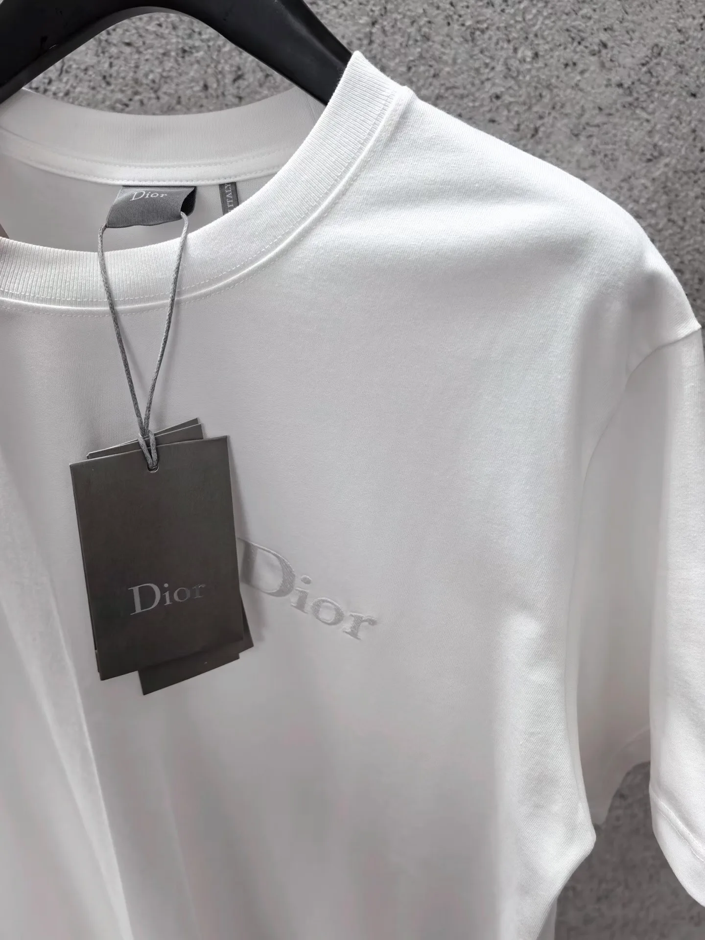 Dior Oversized T-shirt with Dior Embroidery (White) — ビュー 4
