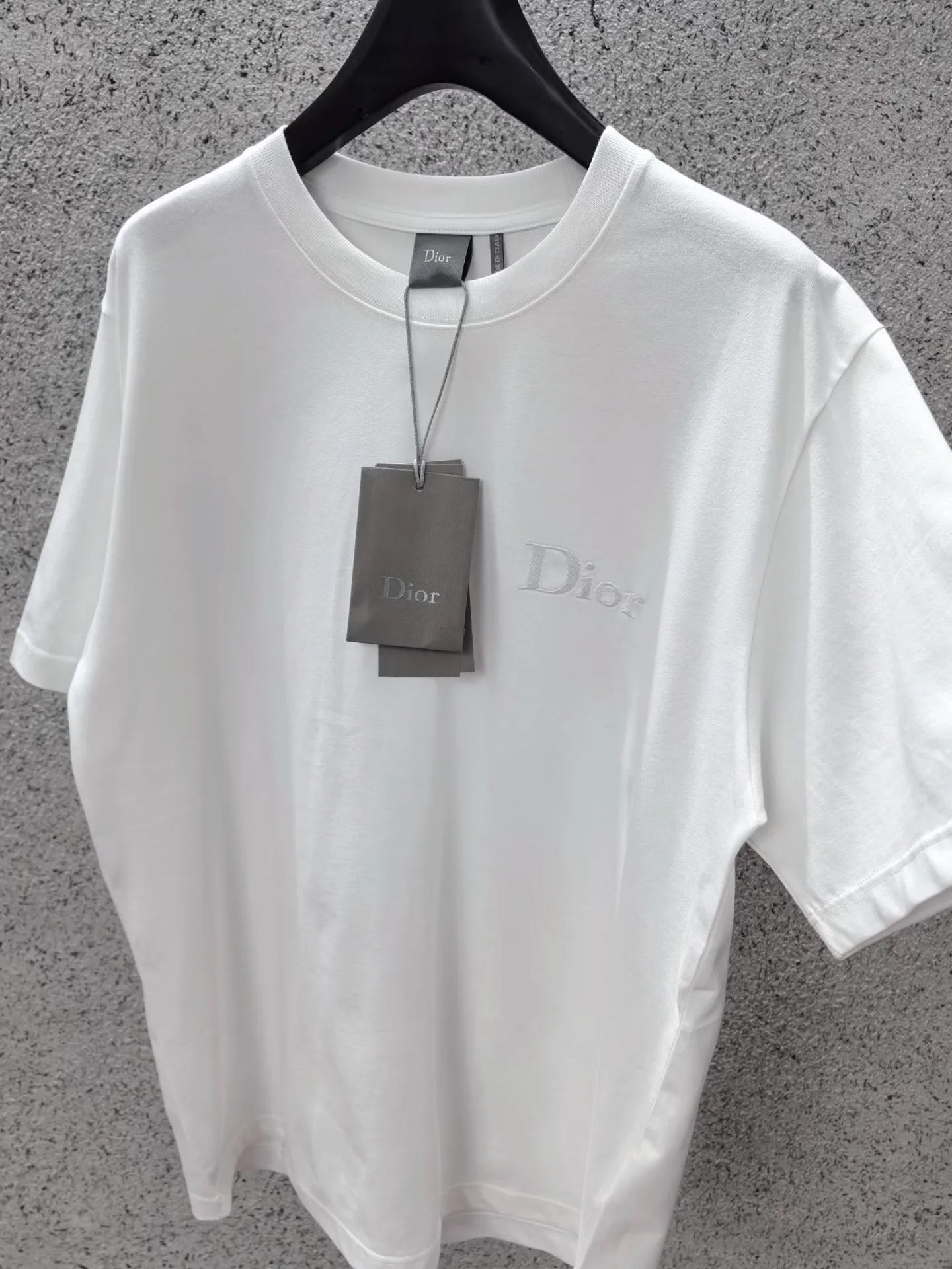 Dior Oversized T-shirt with Dior Embroidery (White) — ビュー 5
