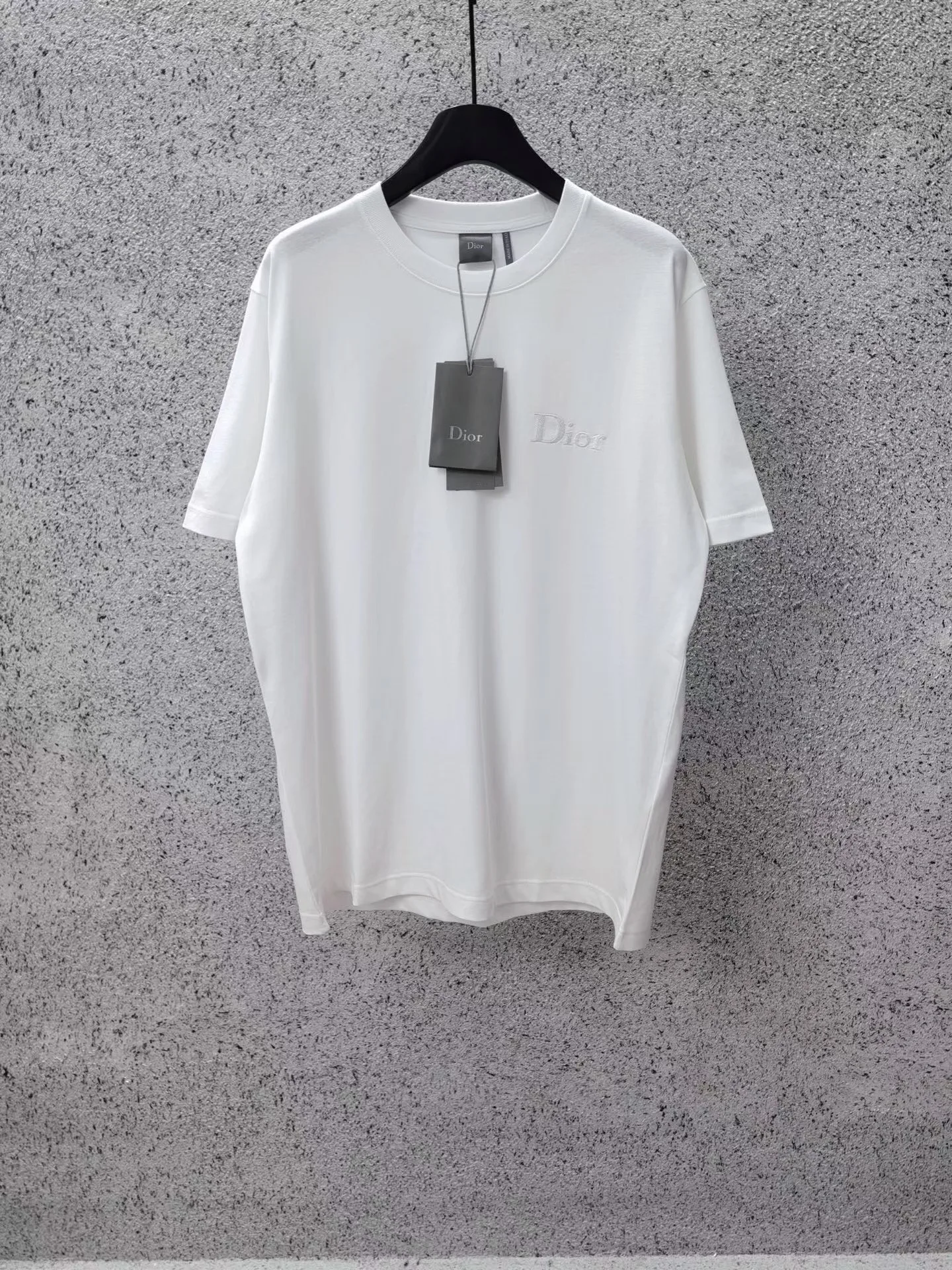 Dior Oversized T-shirt with Dior Embroidery (White)