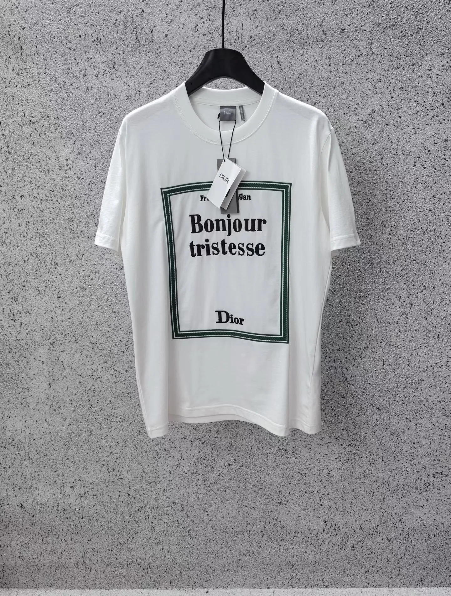 T-Shirt with Book Cover Embroidery (Bonjour Tristesse), Relaxed Fit