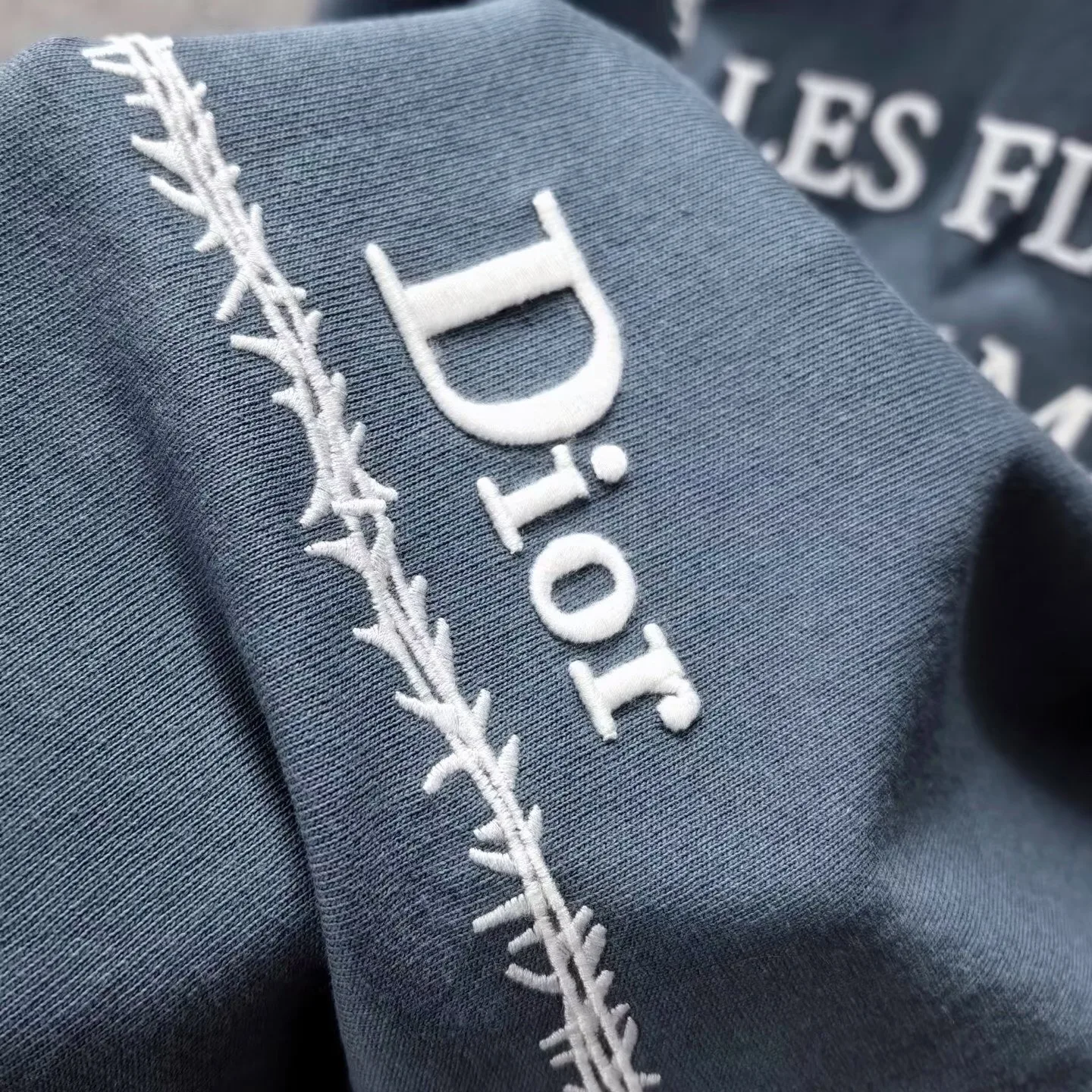 T-Shirt with Book Cover Embroidery (Les Fleurs Du Mal), Relaxed Fit — ビュー 4