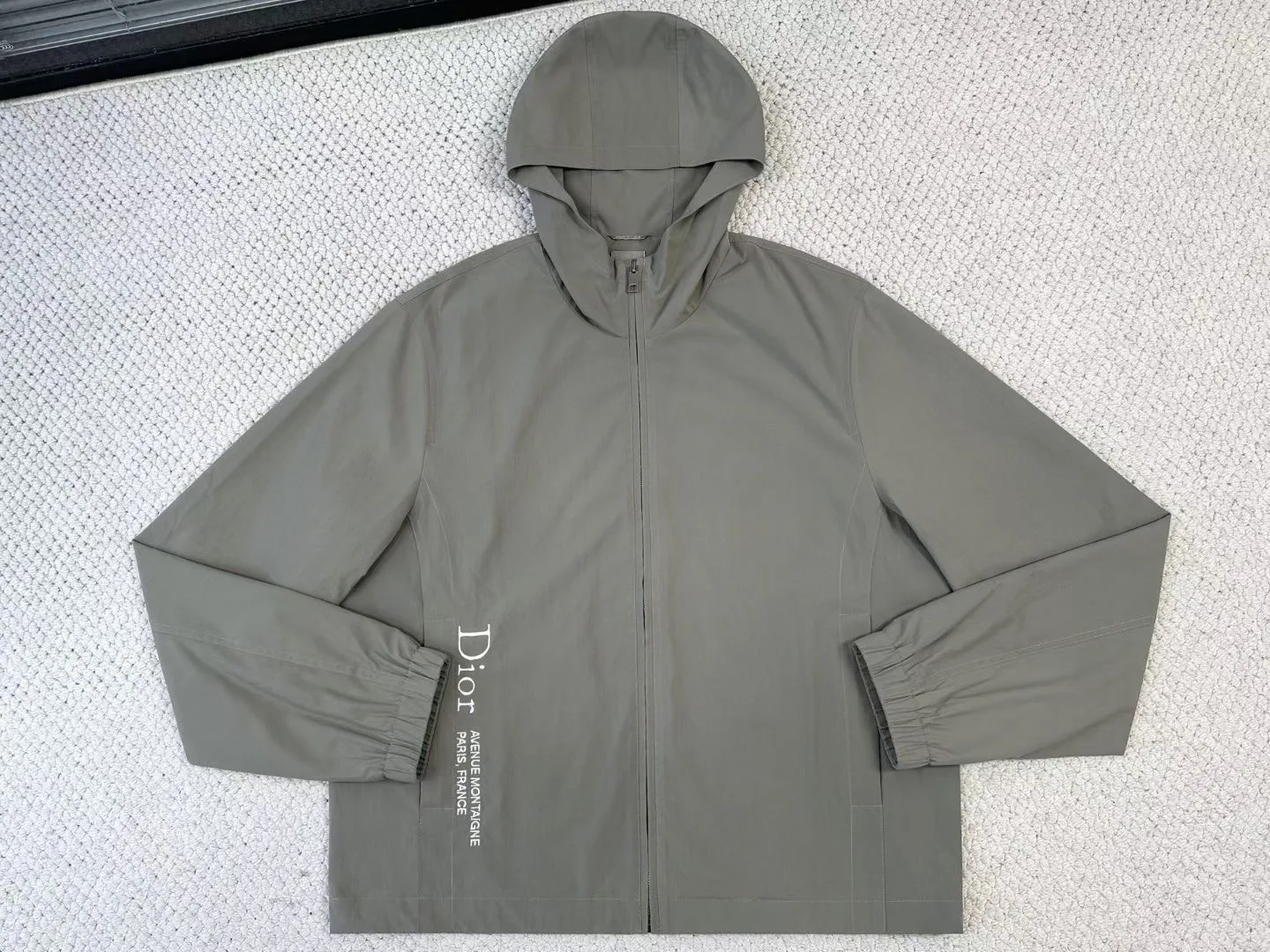 Dior Windbreaker with Dior Montaigne Embroidery (Grey)