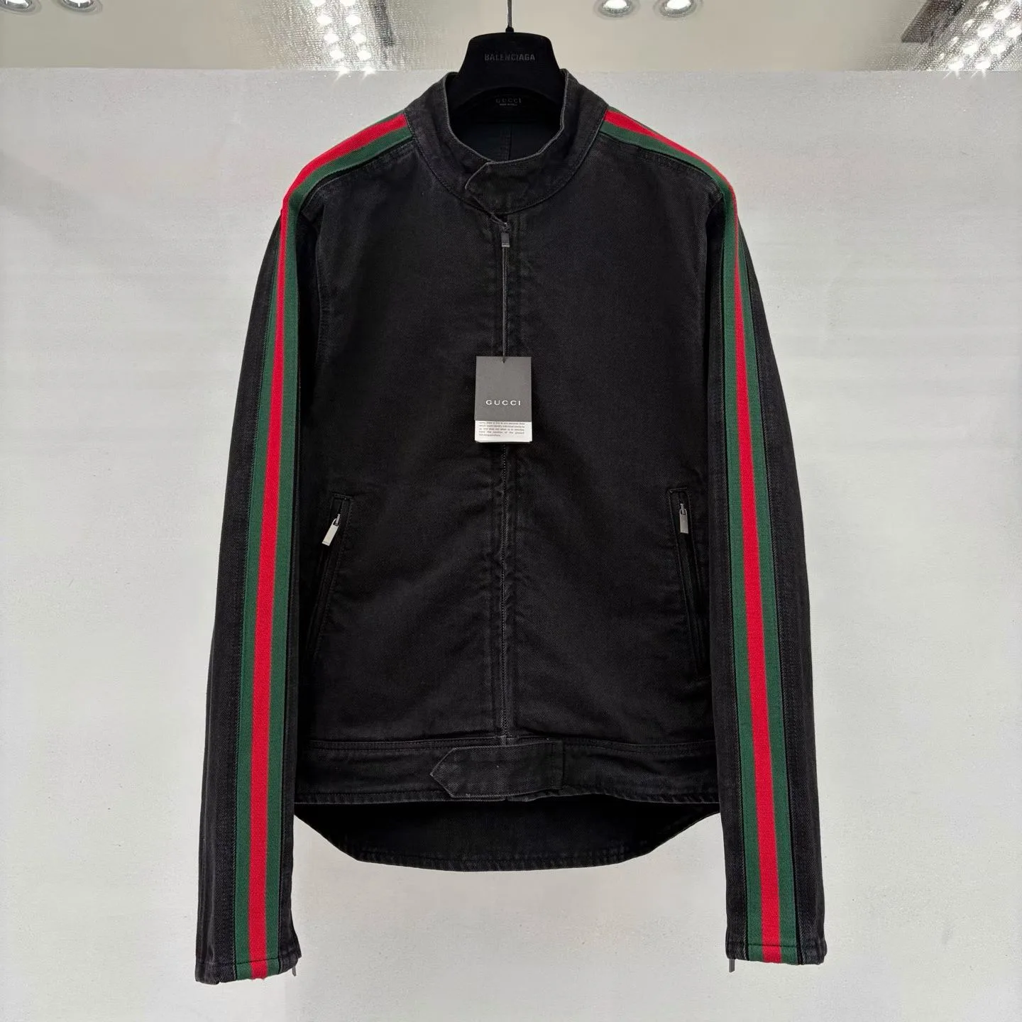 Gucci Cotton Denim Biker jacket with Web
