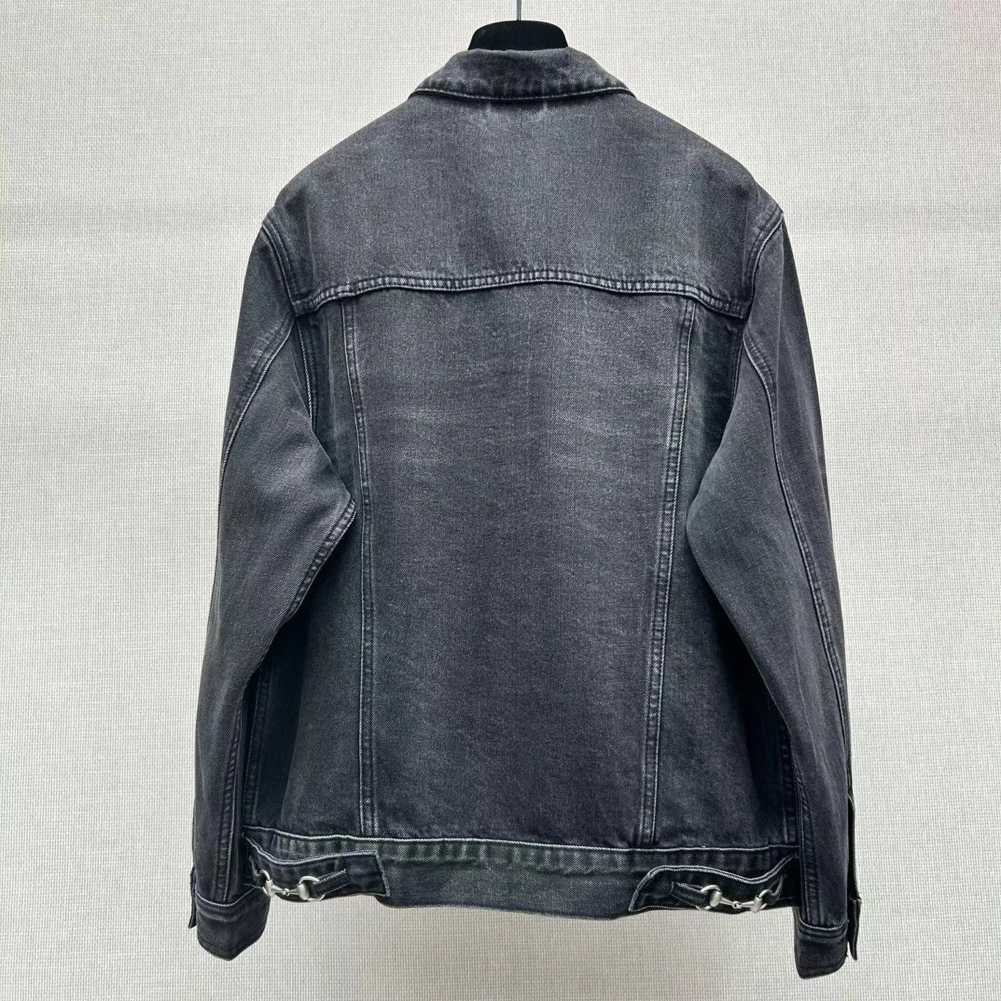 Gucci Cotton Denim Jacket with Horsebit (Black) — ビュー 5