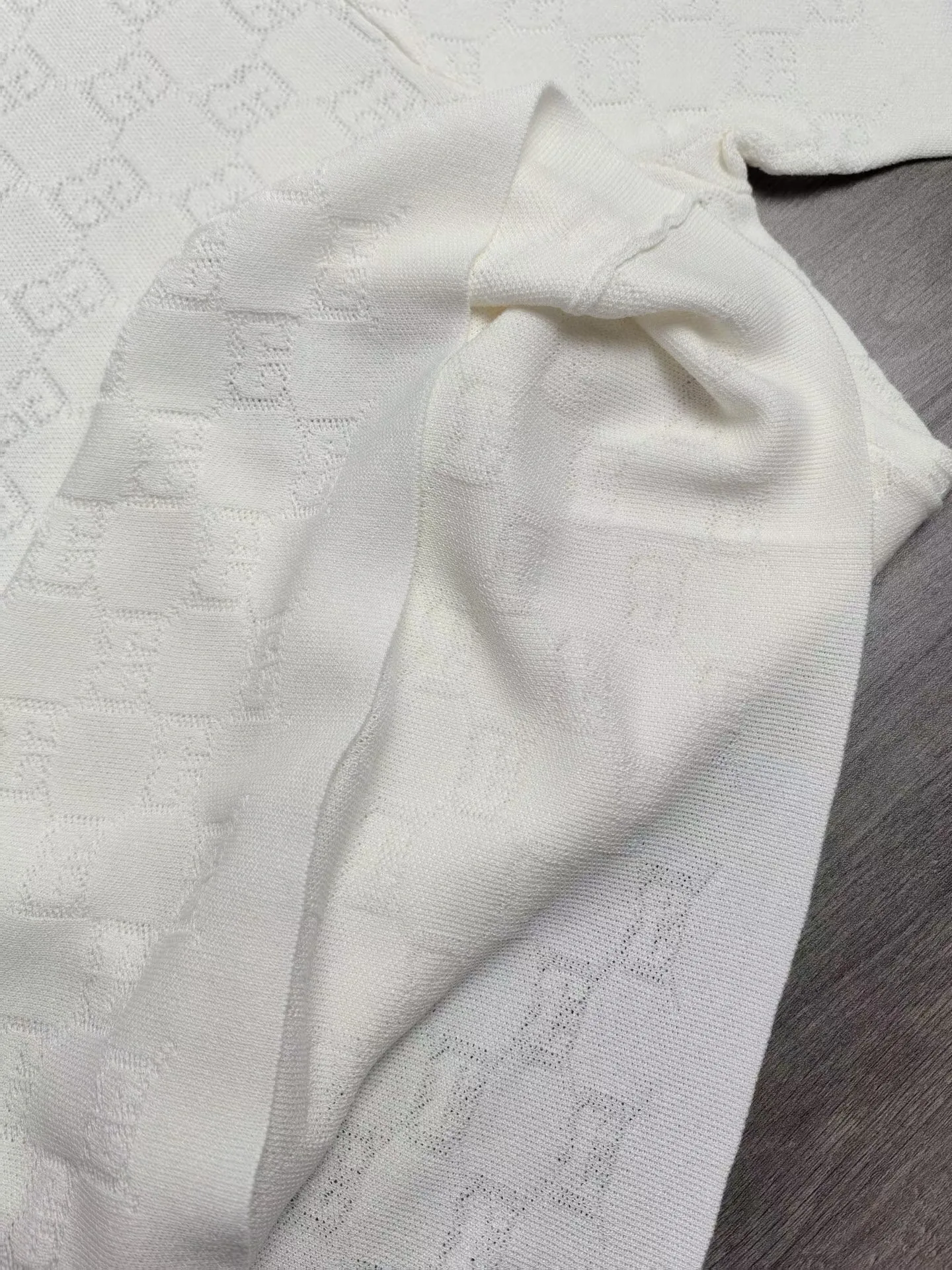 GG Cotton Devoré T-shirt (White) — ビュー 4