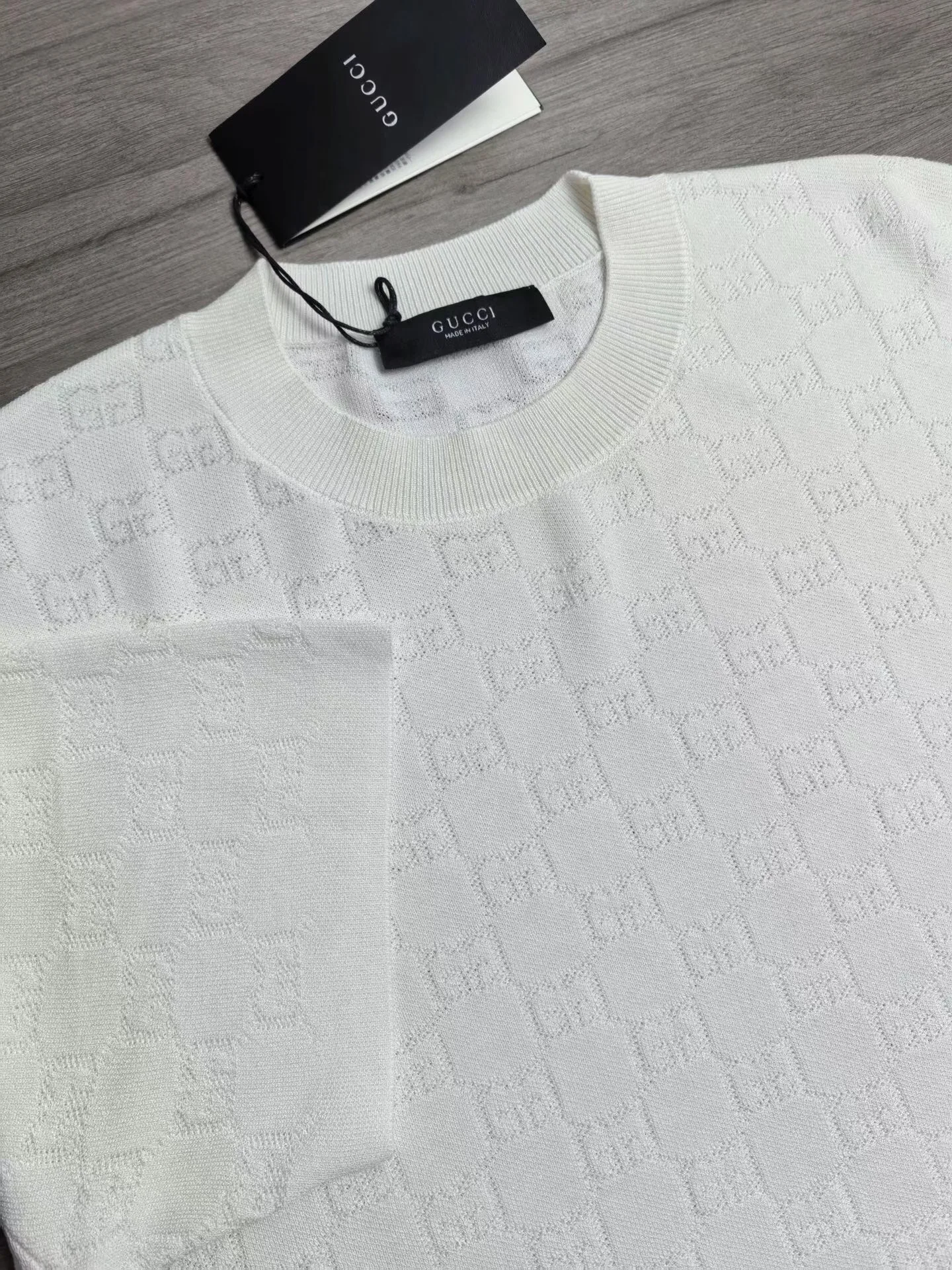 GG Cotton Devoré T-shirt (White) — ビュー 5