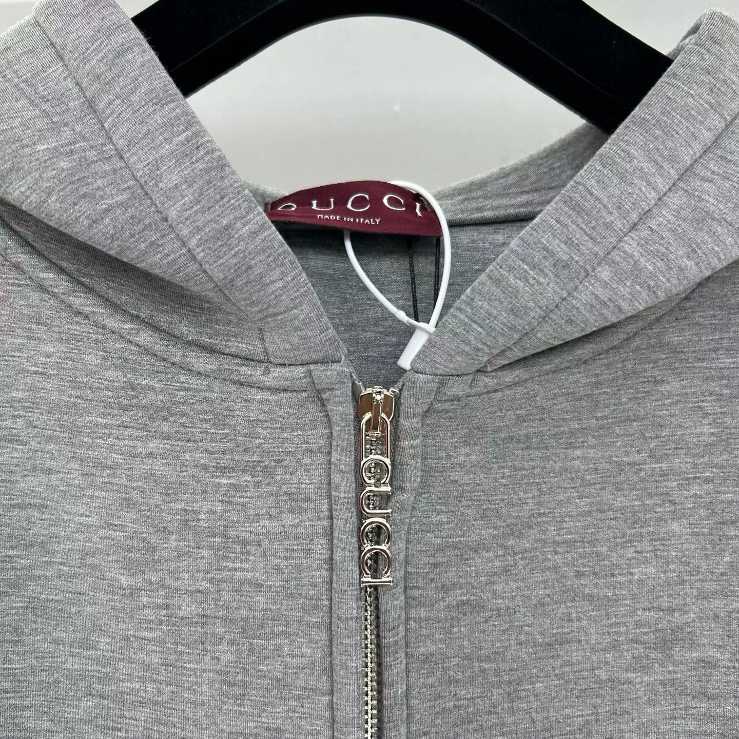 Gucci Logo Jersey Hoodie (grey) — ビュー 2