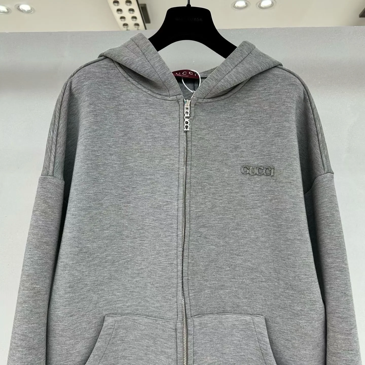 Gucci Logo Jersey Hoodie (grey) — ビュー 5