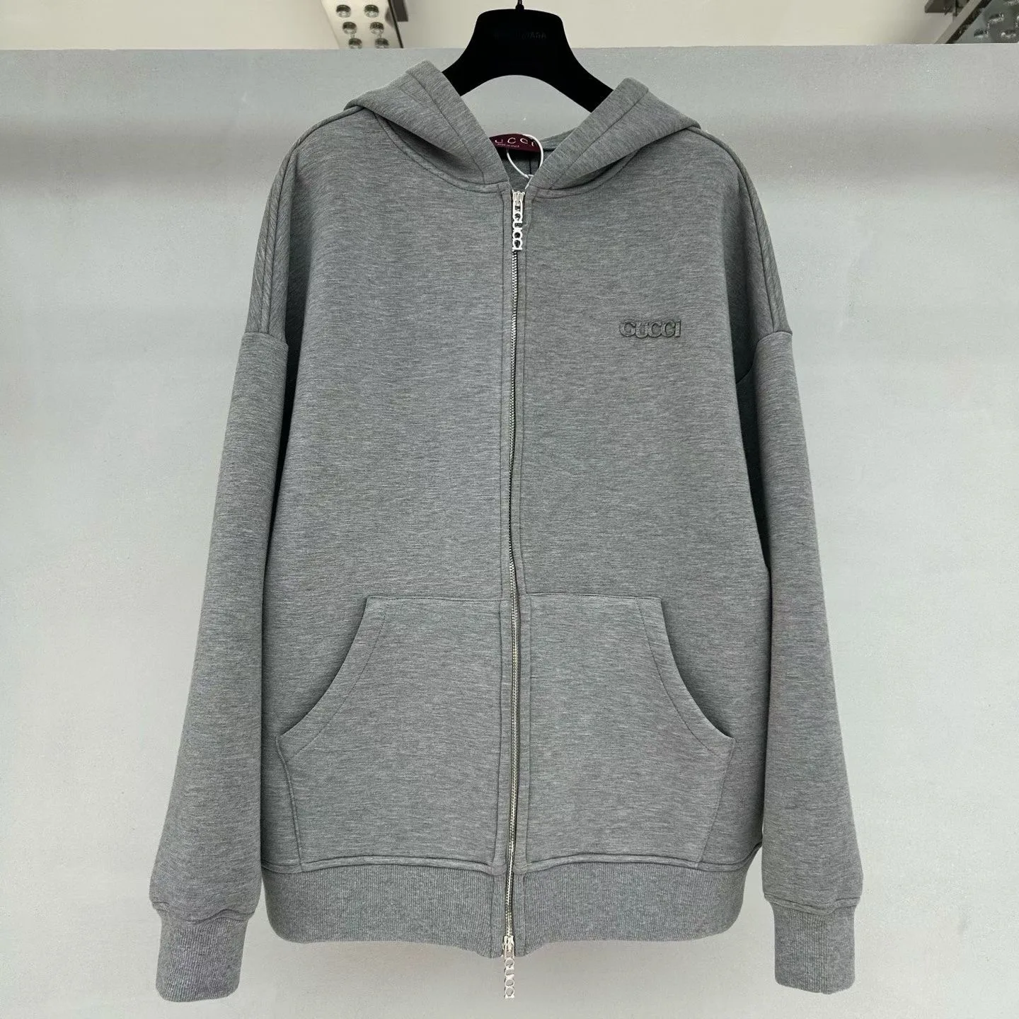 Gucci Logo Jersey Hoodie (grey)