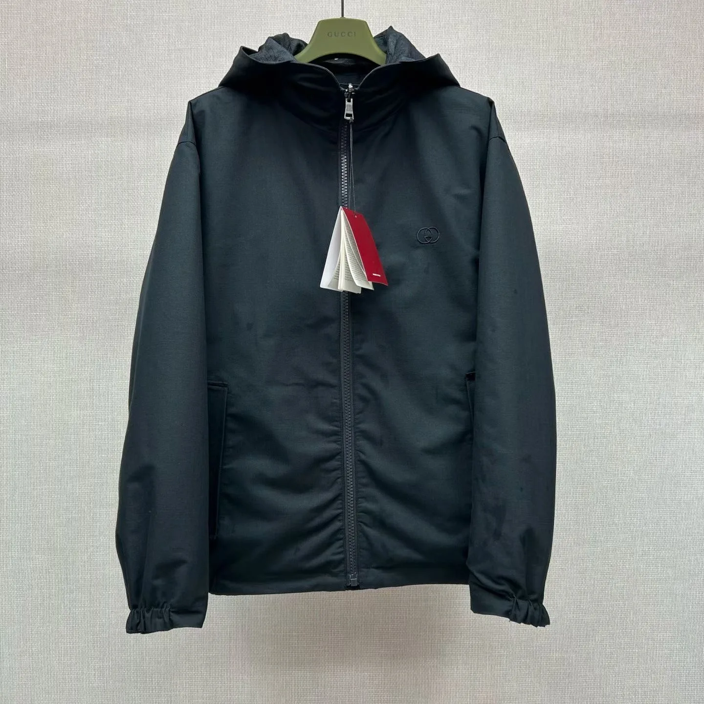 Gucci Reversible Cotton Ripstop Zip Jacket (Black)