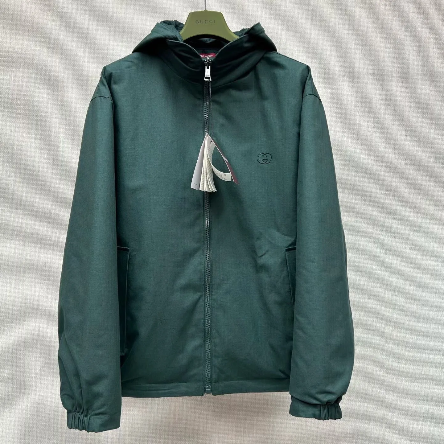 Gucci Reversible Cotton Ripstop Zip Jacket (Green)
