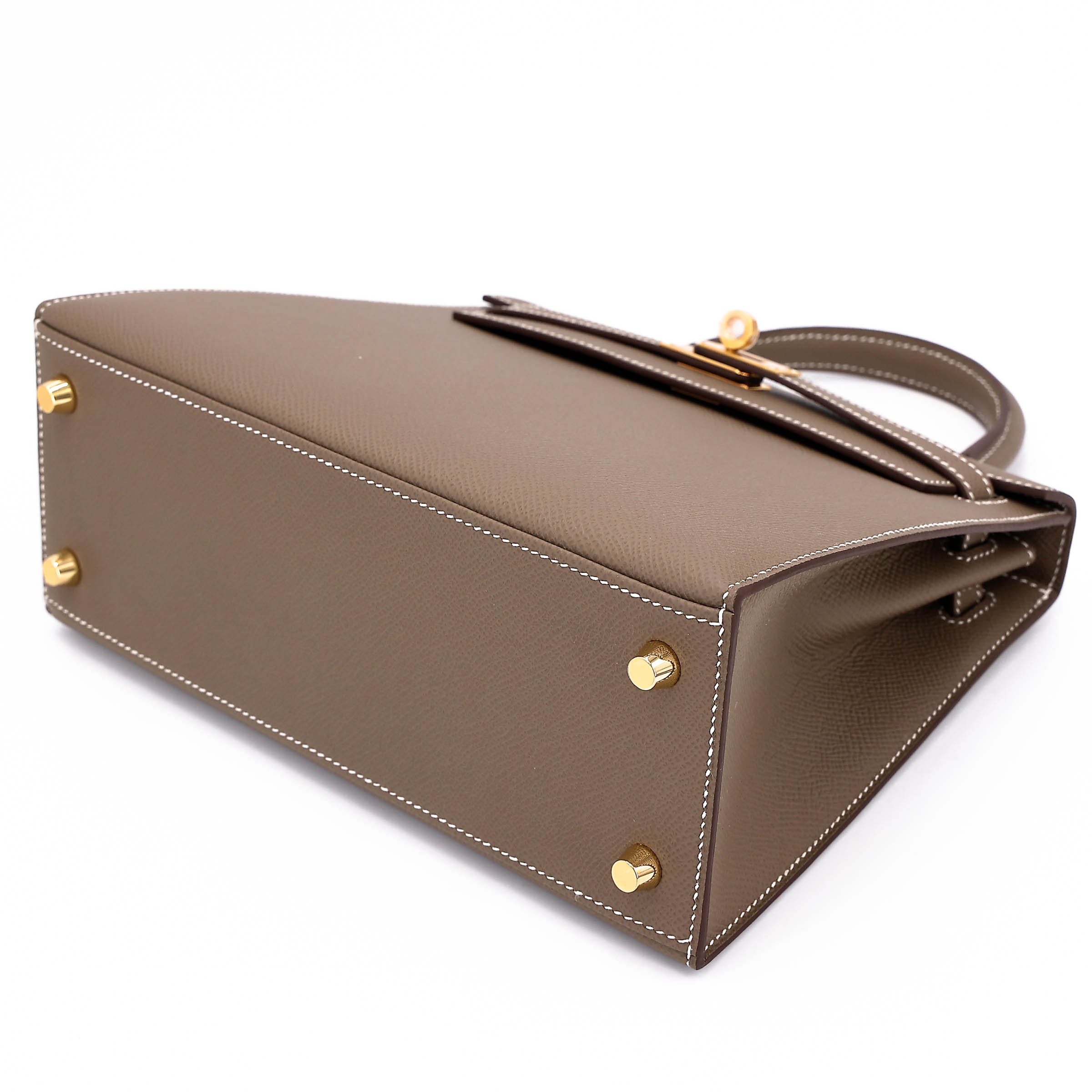 Hermès Kelly 25 Epsom (France) Sellier Etoupe (18) Gold — view 4