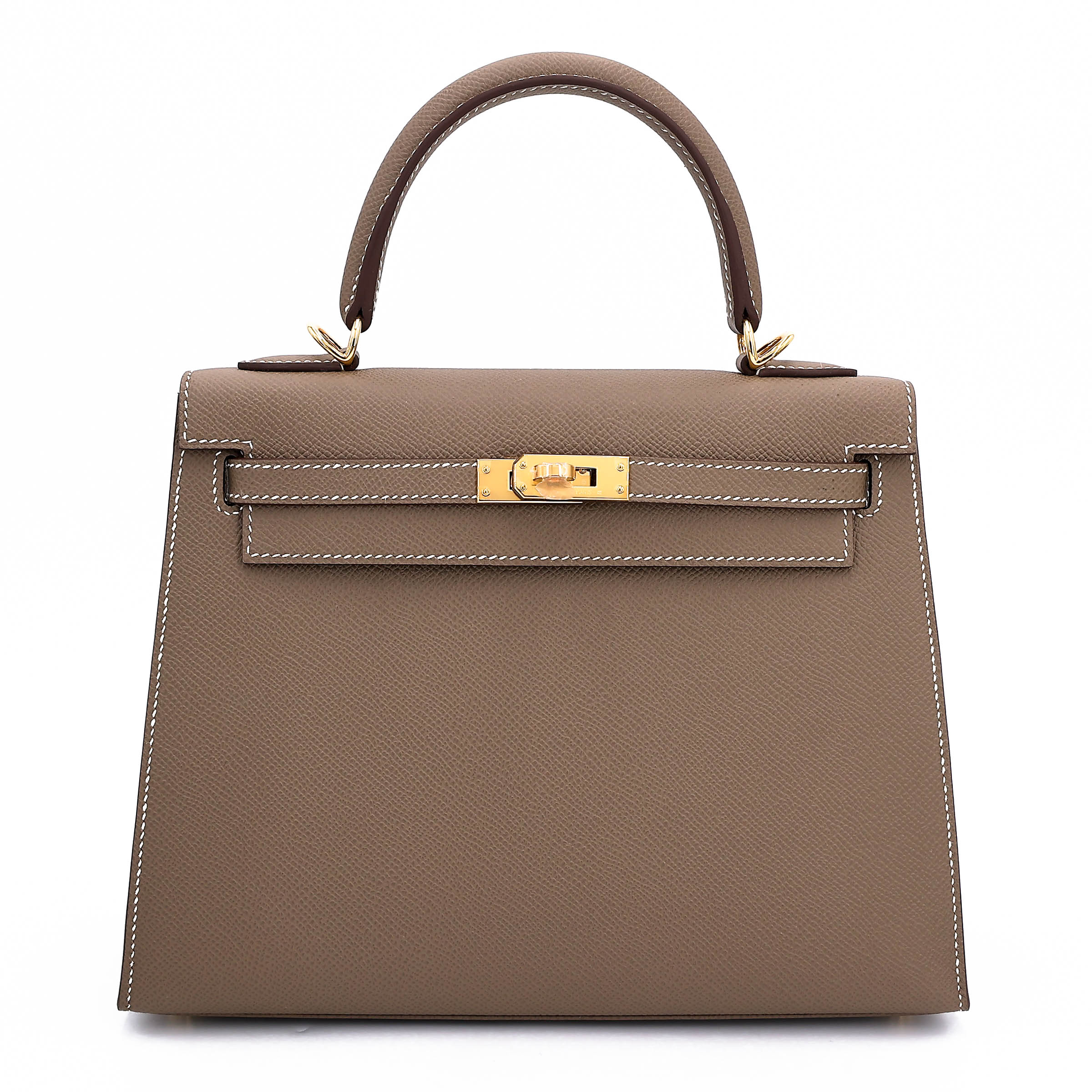 Hermès Kelly 25 Epsom (France) Sellier Etoupe (18) Gold