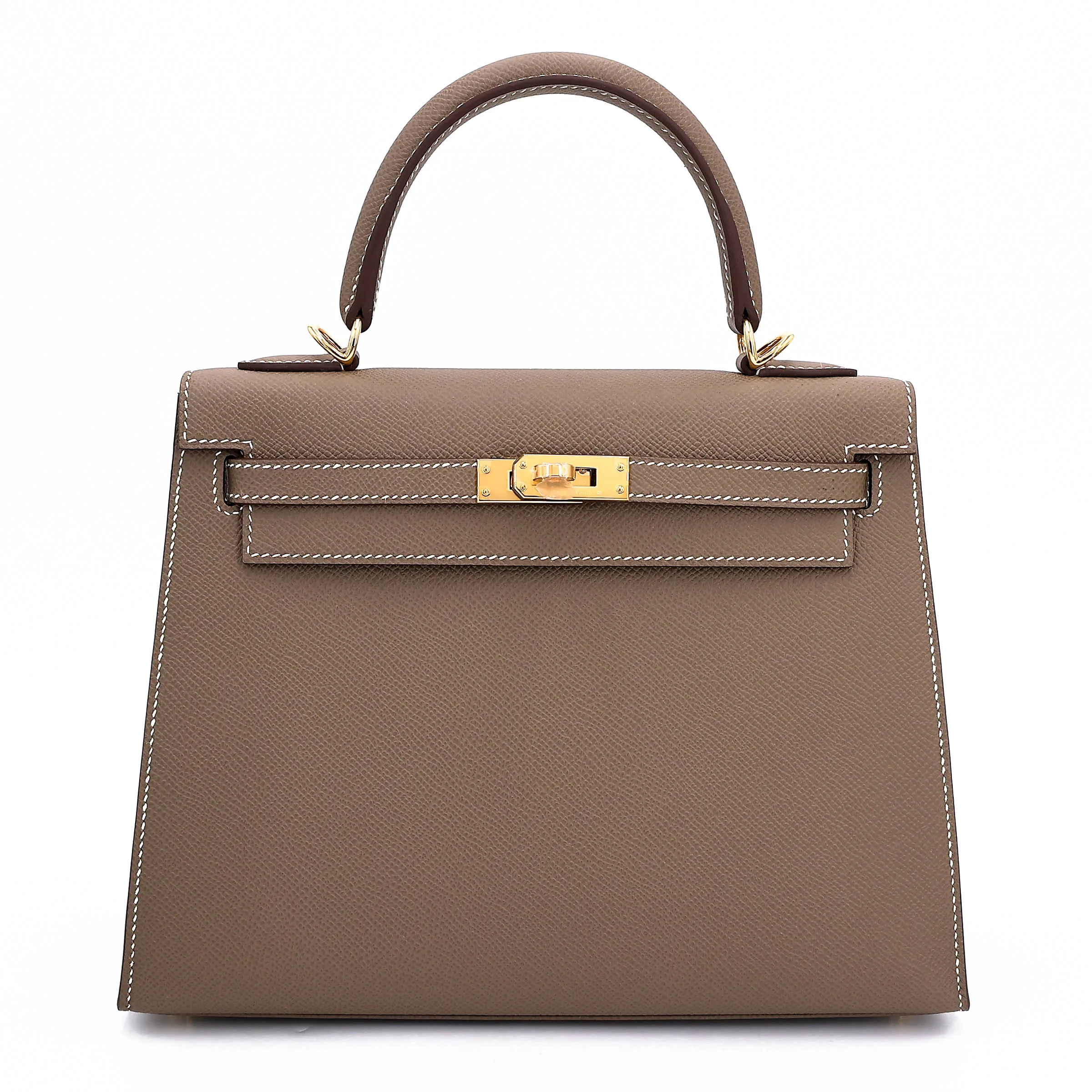 Hermès Kelly 25 Epsom (France) Sellier Étoupe (18) Gold
