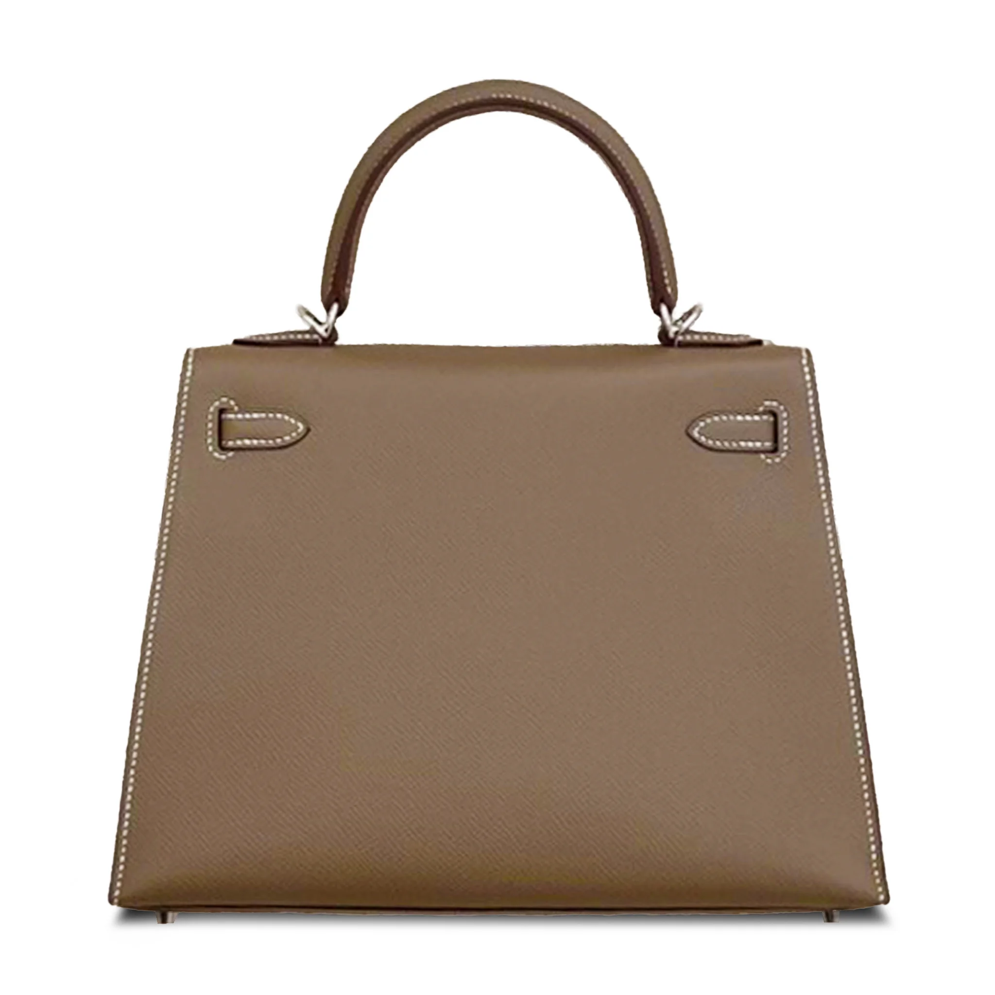 Hermès Kelly 25 Epsom (France) Sellier Etoupe (18) Palladium — view 2
