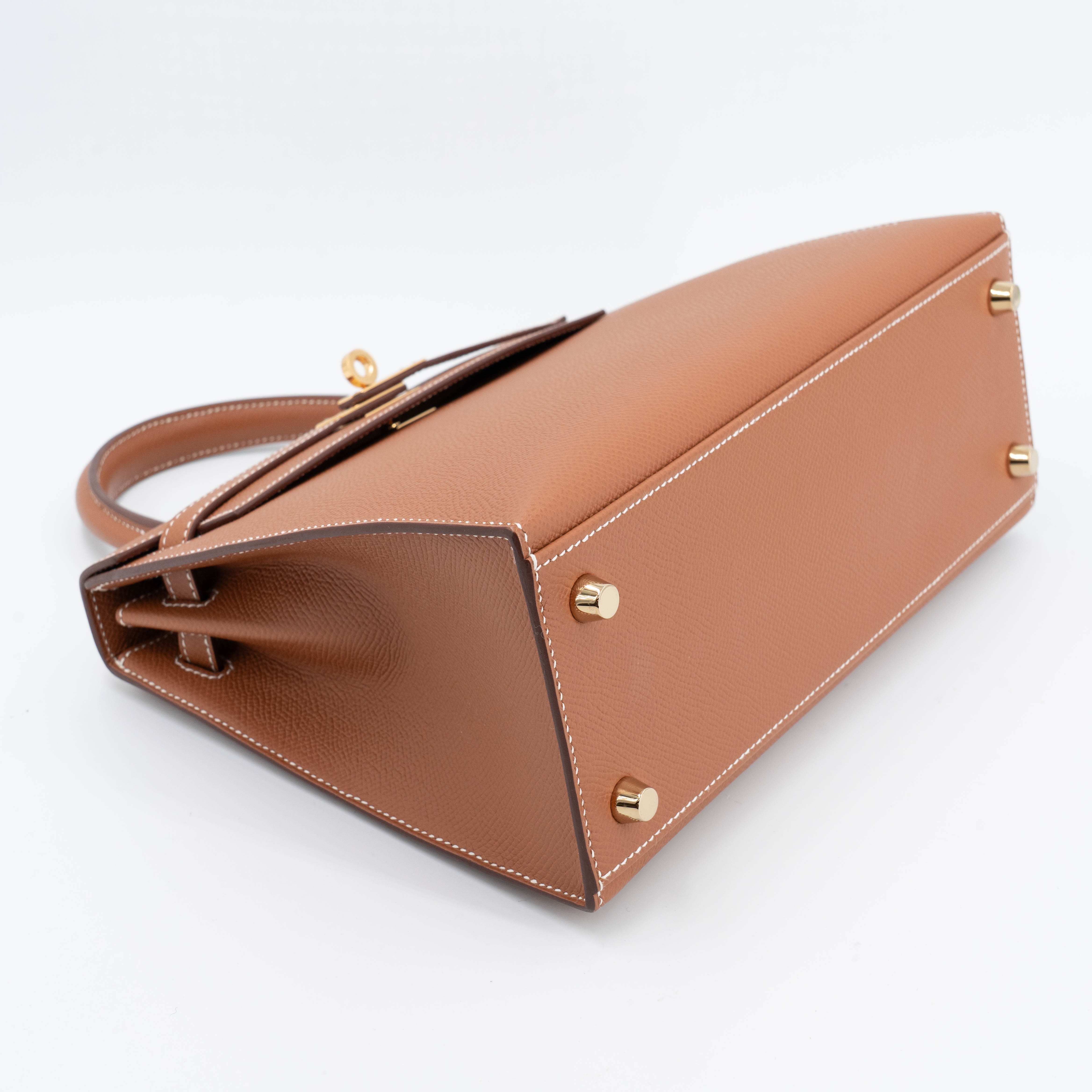 Hermès Kelly 25 Epsom (France) Sellier Gold (37) Gold — view 4