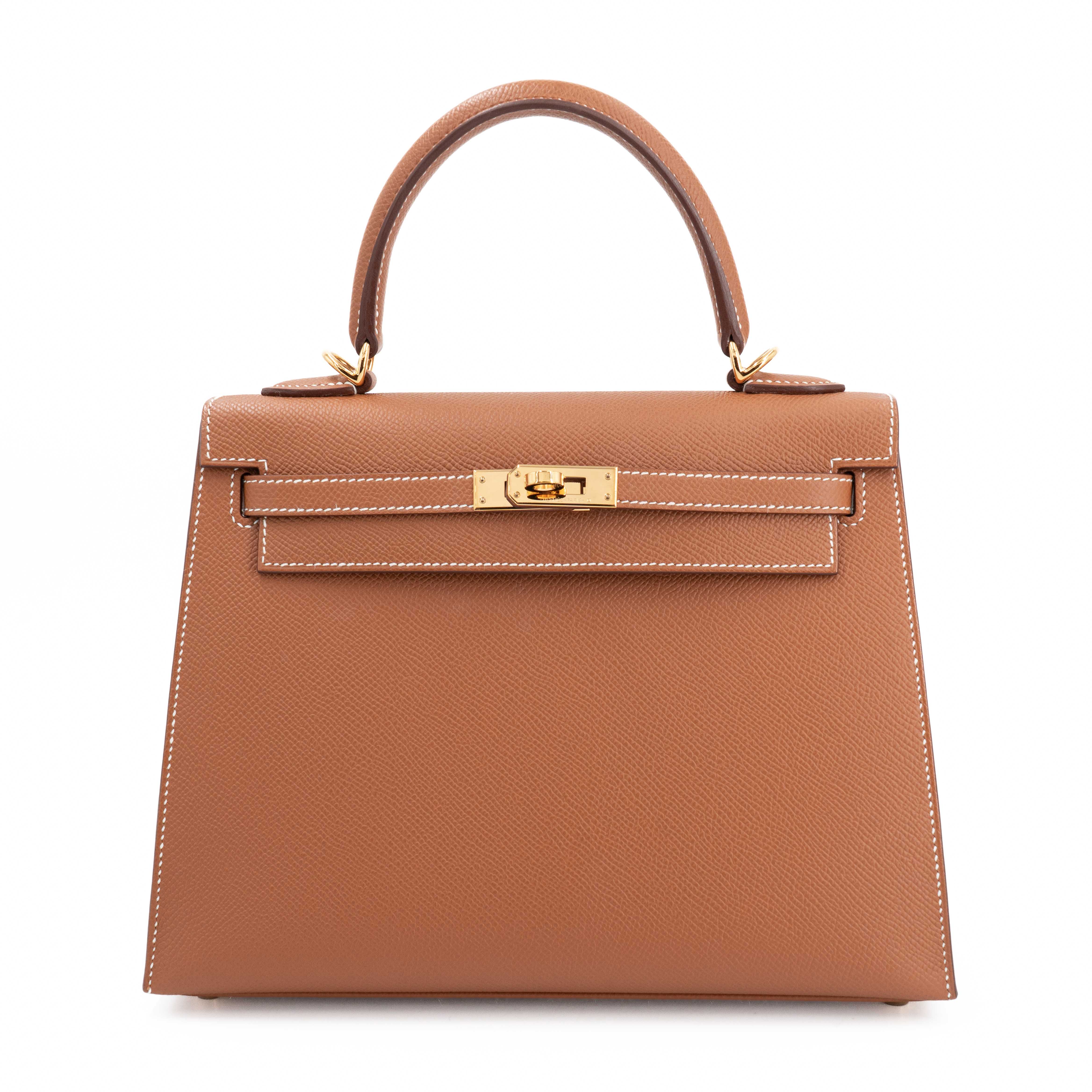 Hermès Kelly 25 Epsom (France) Sellier Gold (37) Gold