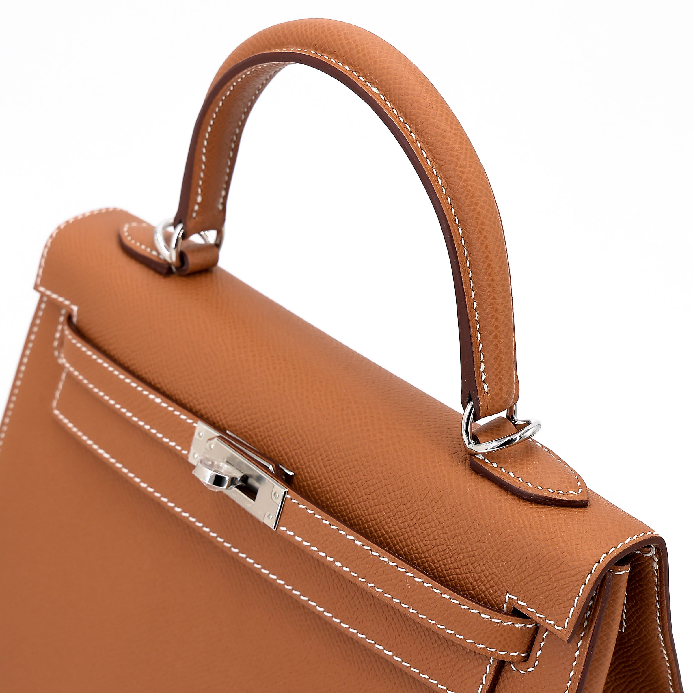 Hermès Kelly 25 Epsom (France) Sellier Gold (37) Palladium — view 3