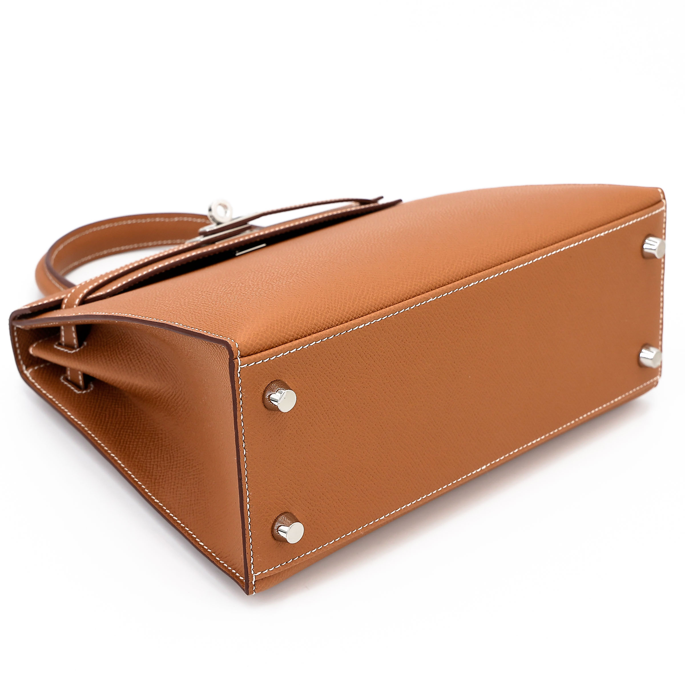 Hermès Kelly 25 Epsom (France) Sellier Gold (37) Palladium — view 4