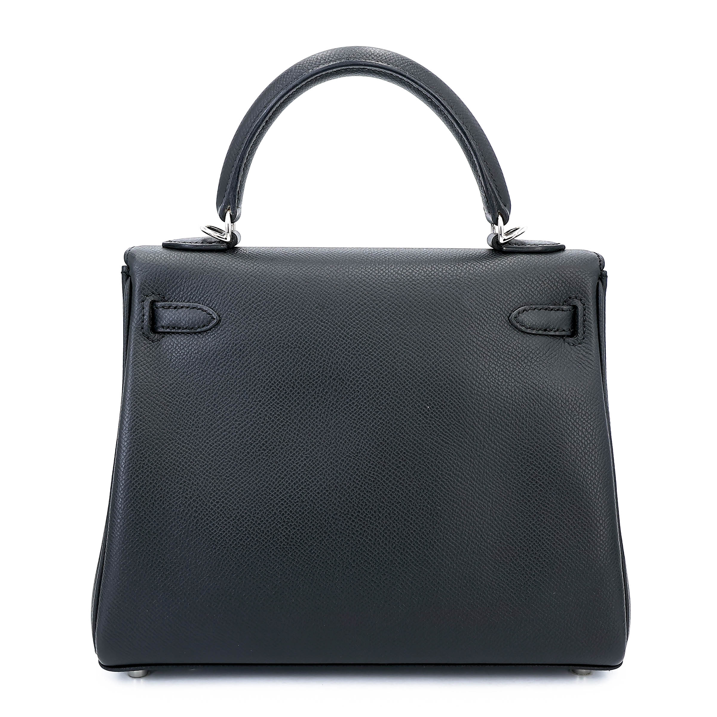 Hermès Kelly 25 Epsom (France) Noir (89) Palladium — view 2