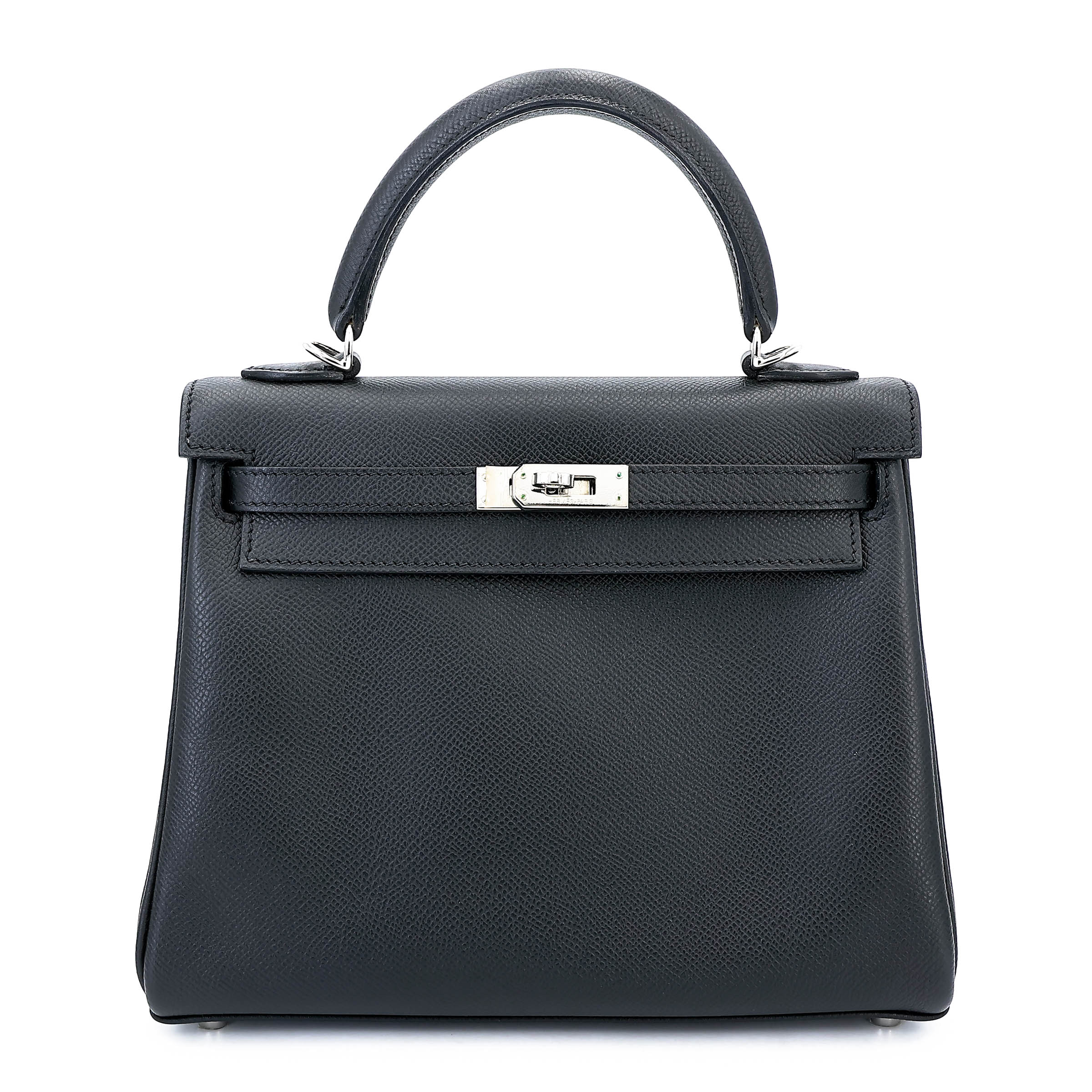 Hermès Kelly 25 Epsom (France) Noir (89) Palladium