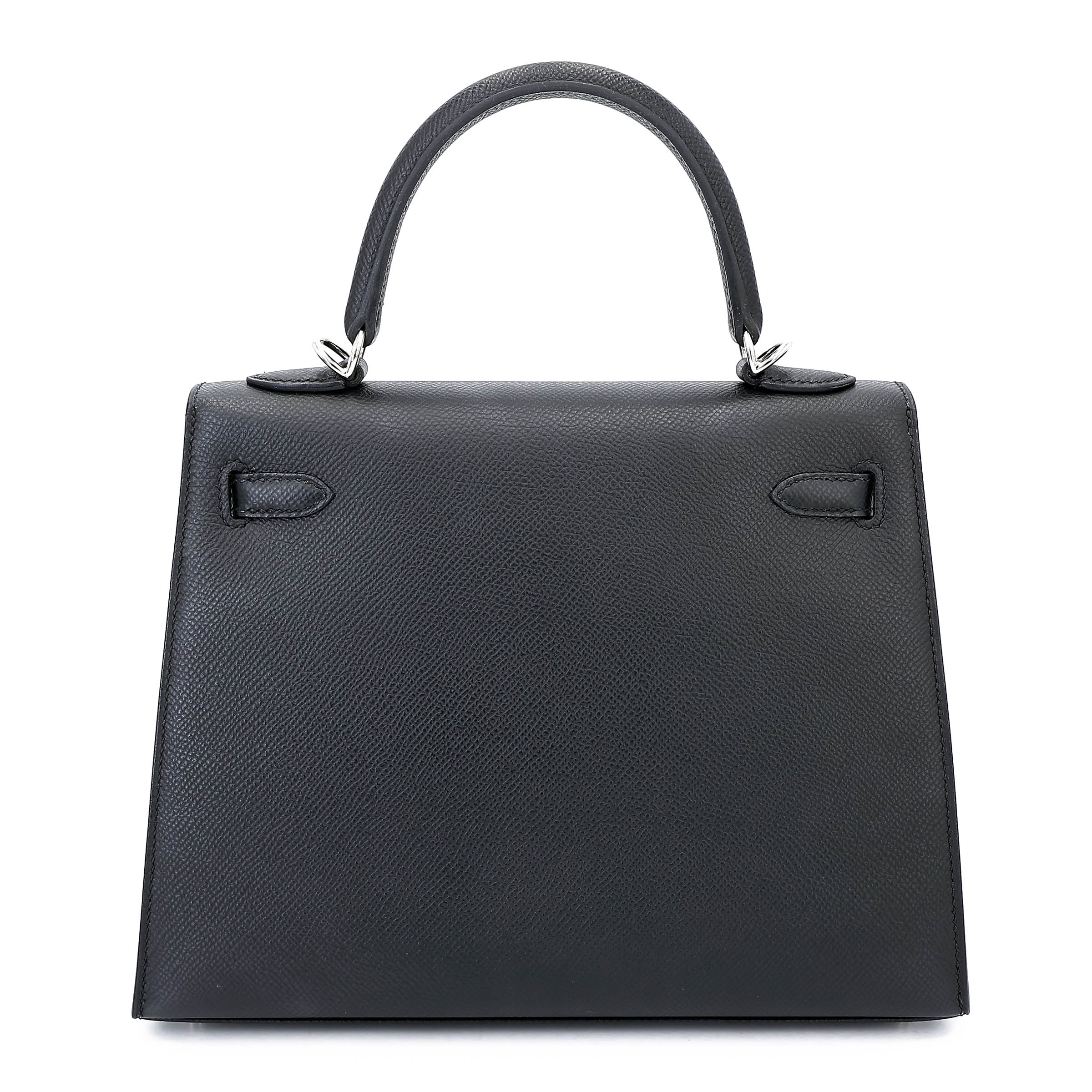 Hermès Kelly 25 Epsom (France) Sellier Noir (89) Palladium — view 2