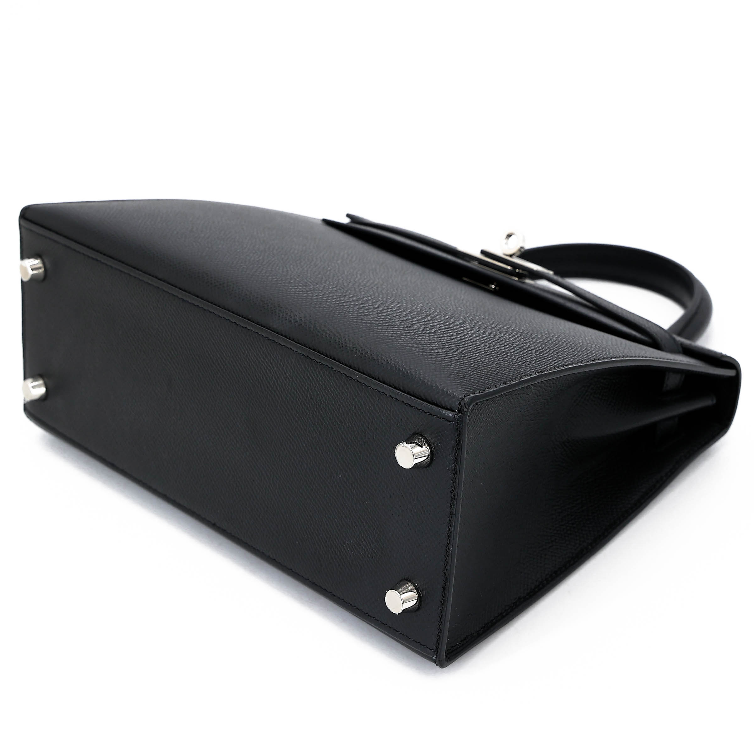 Hermès Kelly 25 Epsom (France) Sellier Noir (89) Palladium — view 4