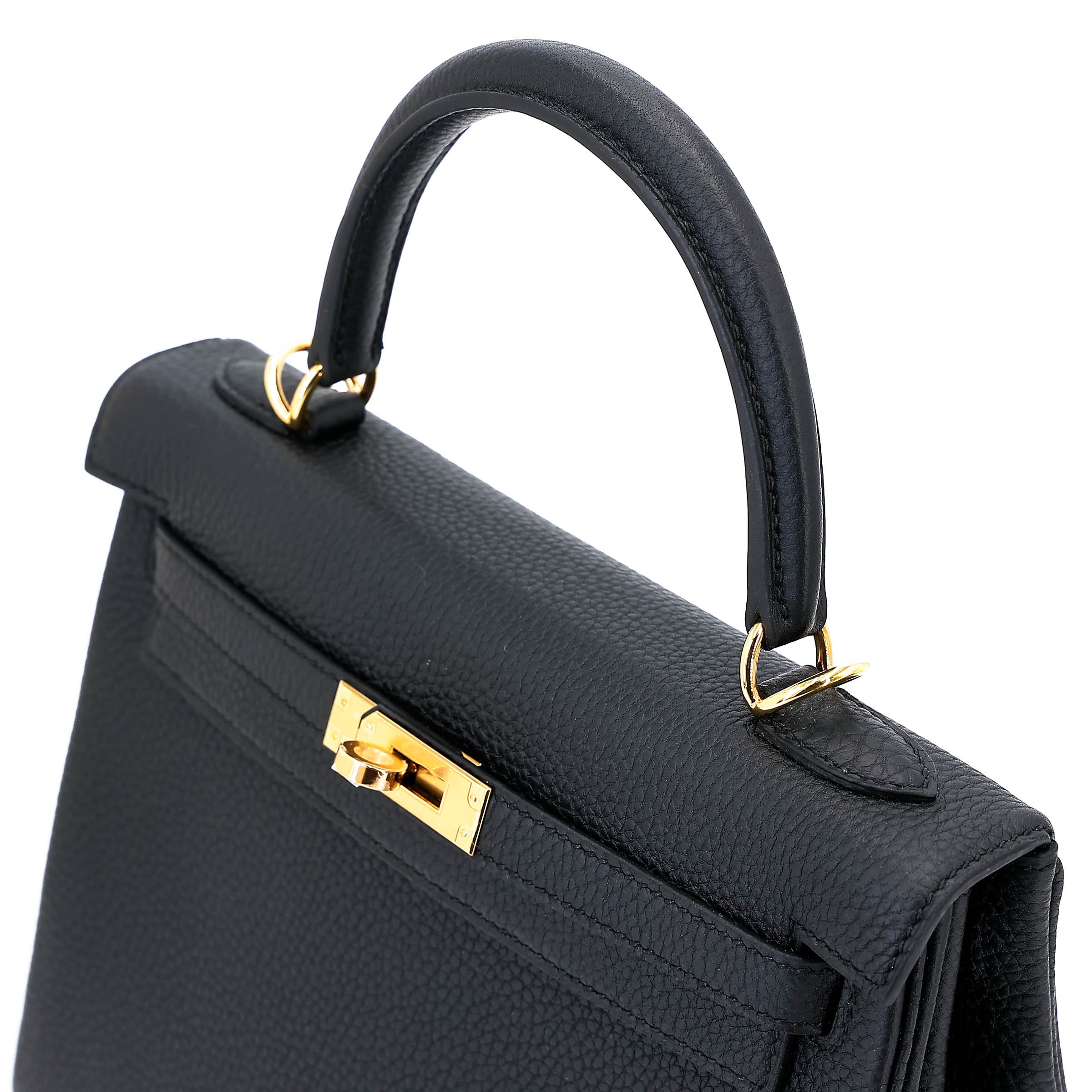 Hermès Kelly 25 Togo (Germany) Noir (89) Gold — view 3