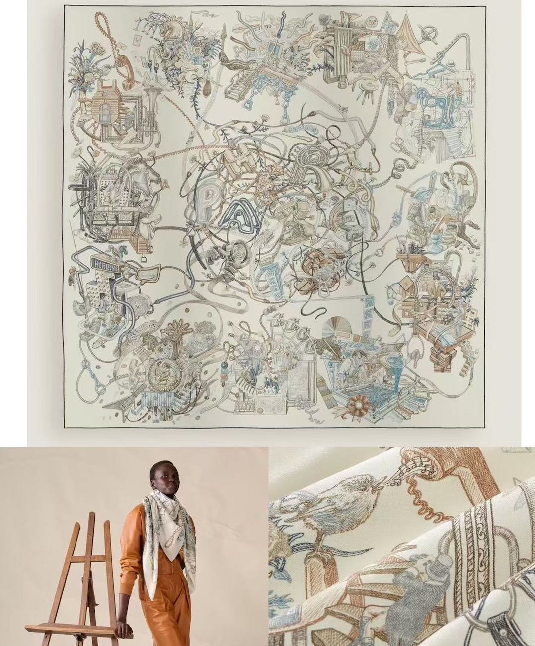 Le Monde d'Hermès shawl 140 — view 2