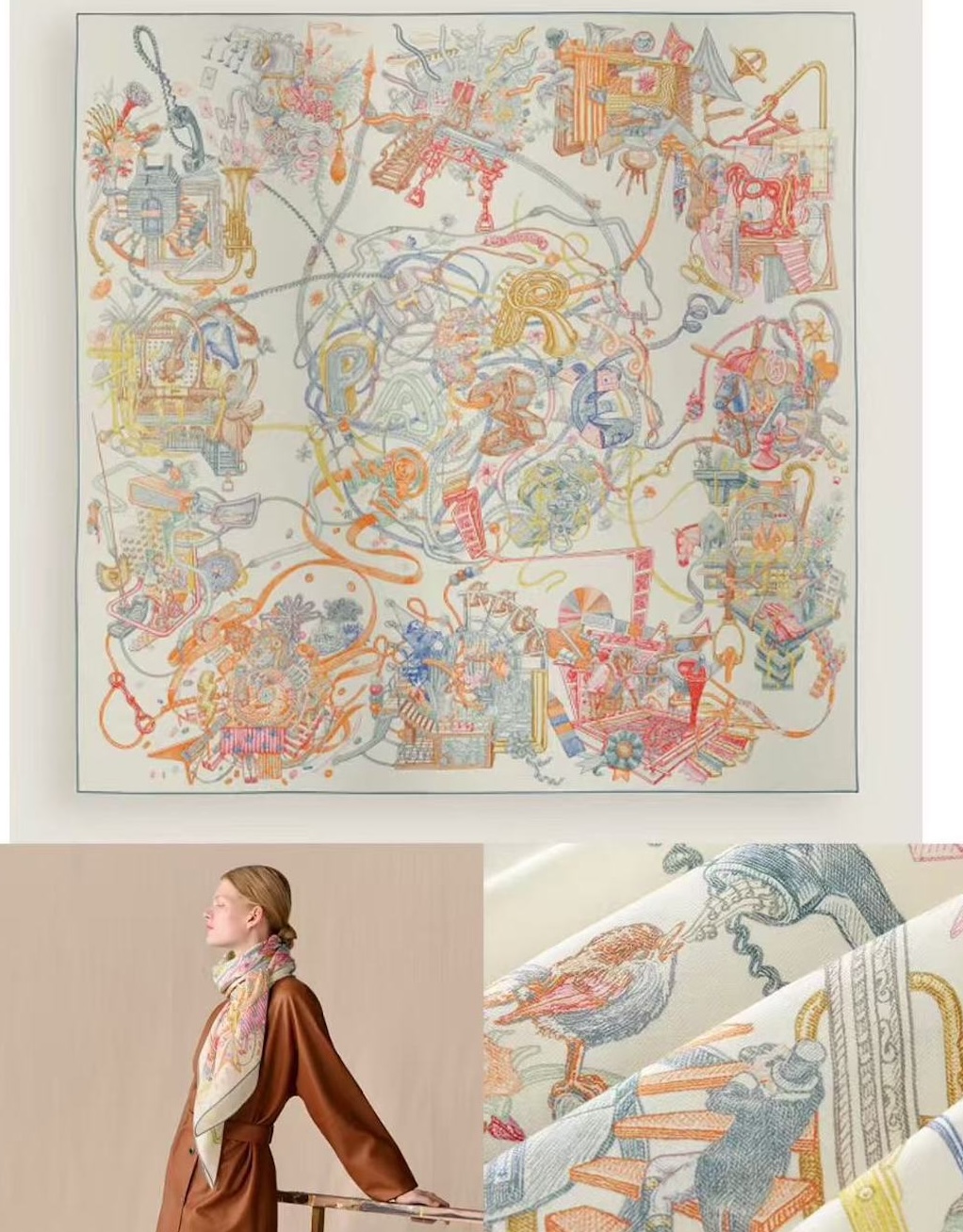 Le Monde d'Hermès shawl 140 — view 3