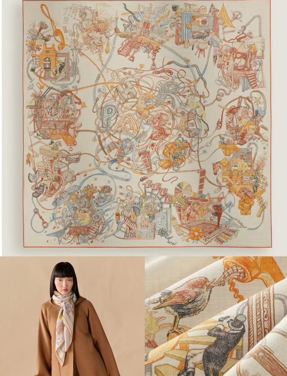 Le Monde d'Hermès shawl 140 — view 4