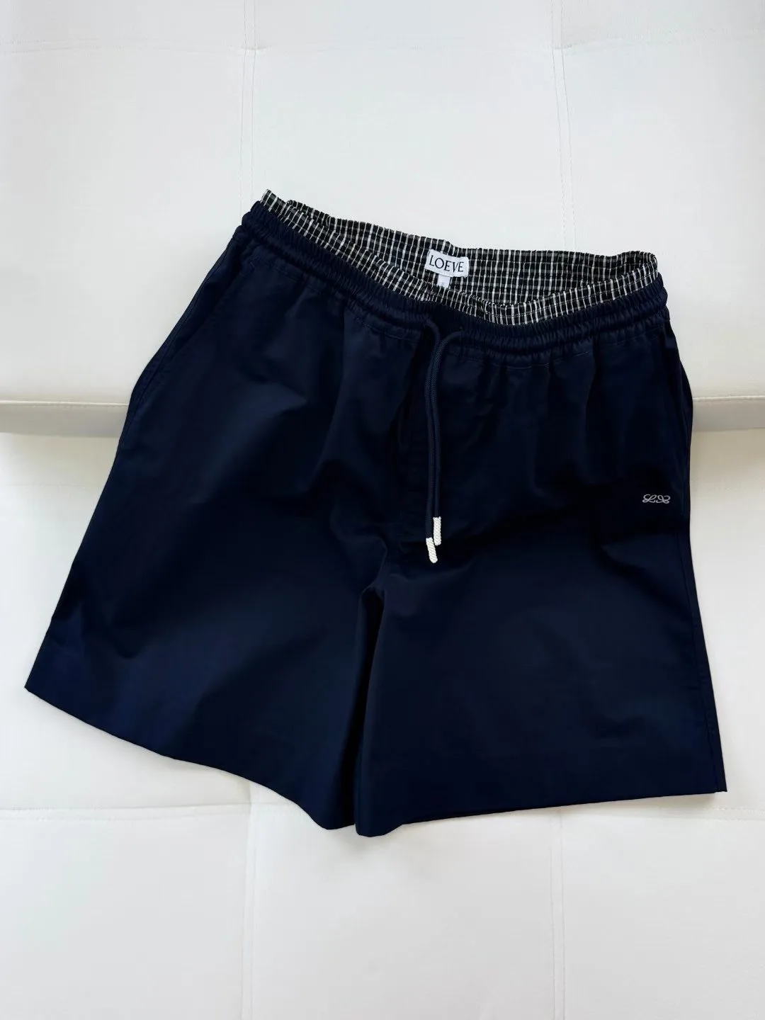 Loewe Cotton Drawstring Shorts (Dark Navy) — ビュー 4