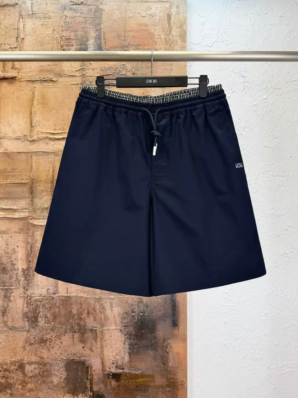Loewe Cotton Drawstring Shorts (Dark Navy)