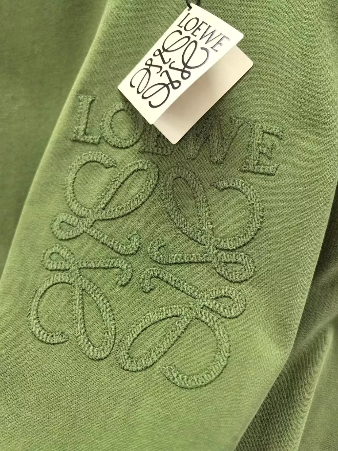 Loewe Embroidered Relaxed Fit T-Shirt (Dark Green) — 보기 2