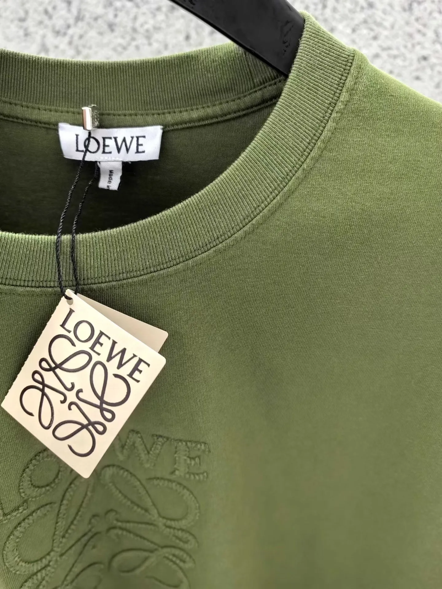 Loewe Embroidered Relaxed Fit T-Shirt (Dark Green) — 보기 5