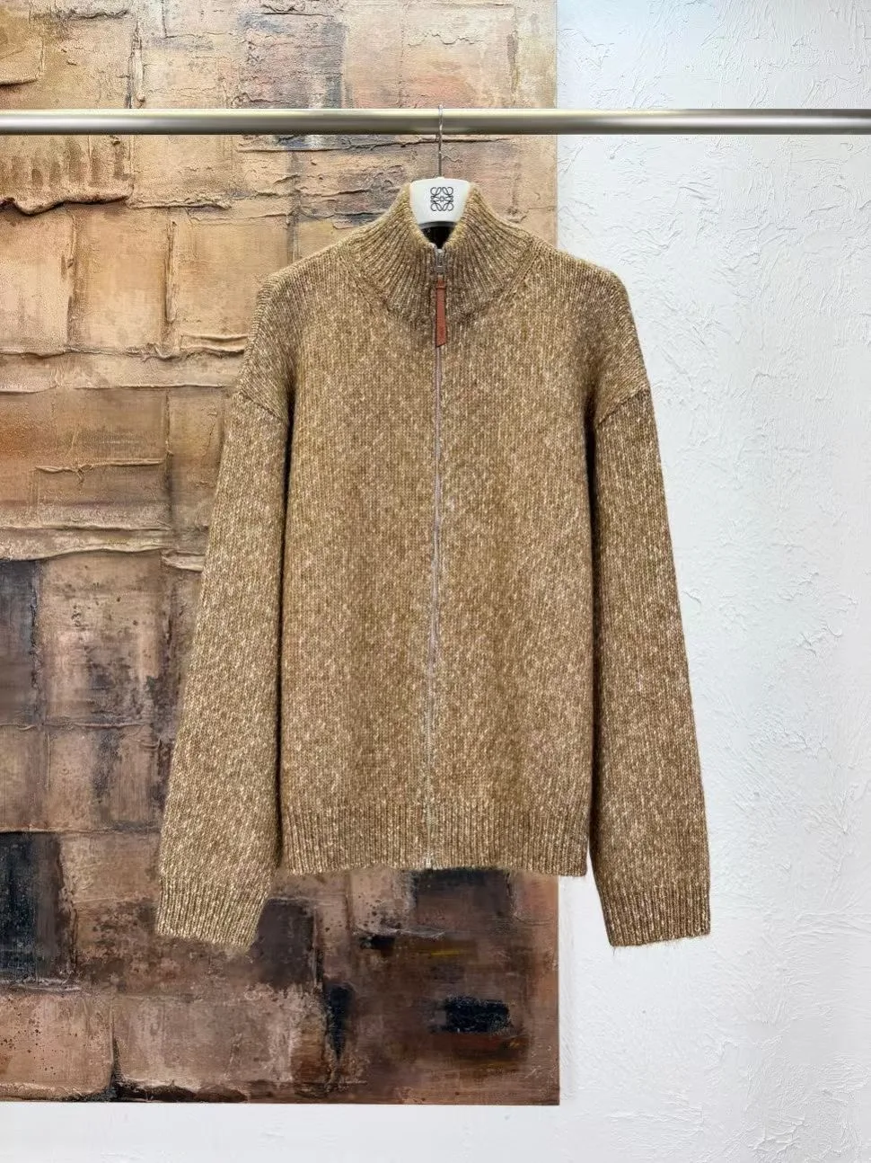 Loewe Jacquard Anagram Zip-Up Relaxed Cardigan