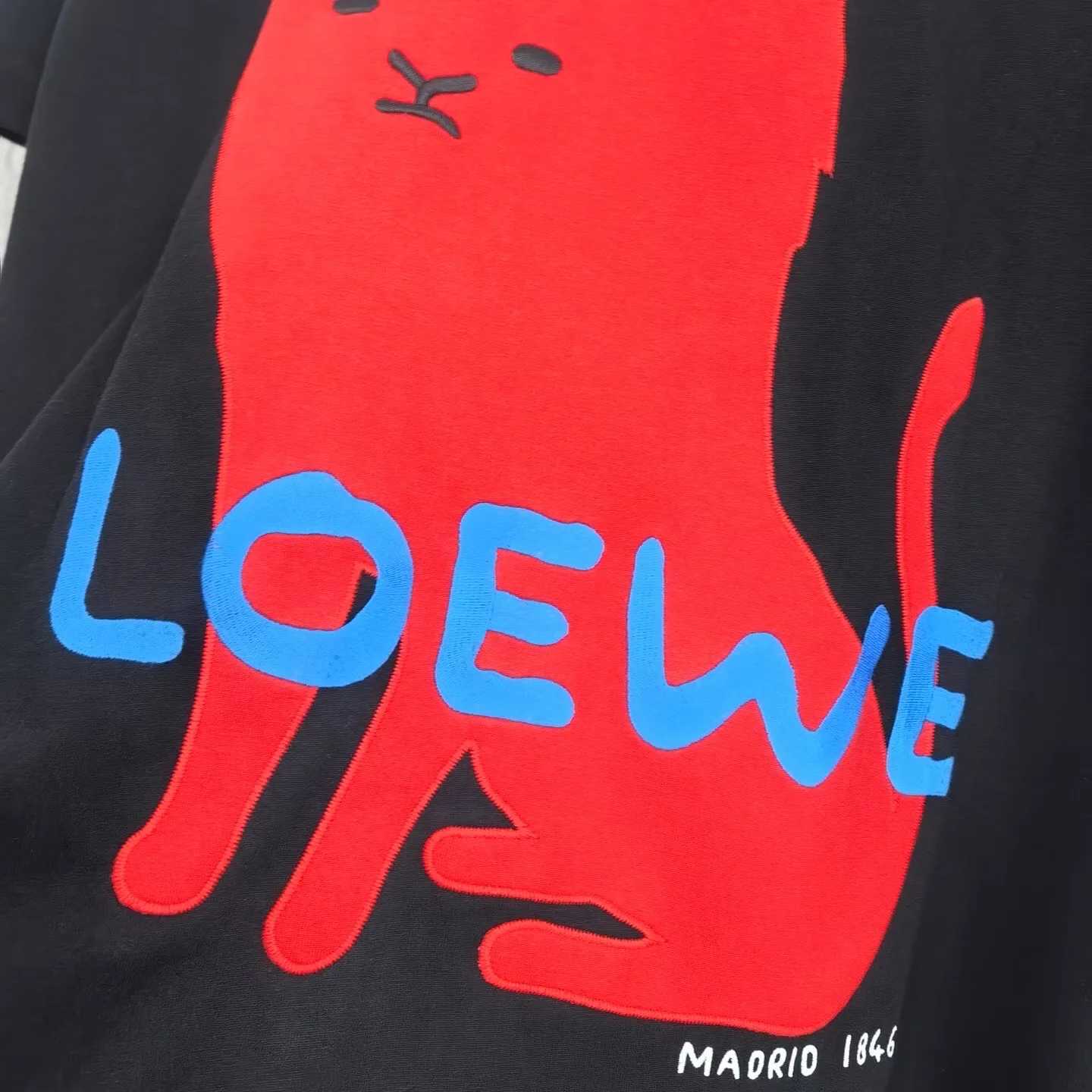 Loewe Large Lion Jersey Patch Regular fit t shirt in cotton (Black) — ビュー 3