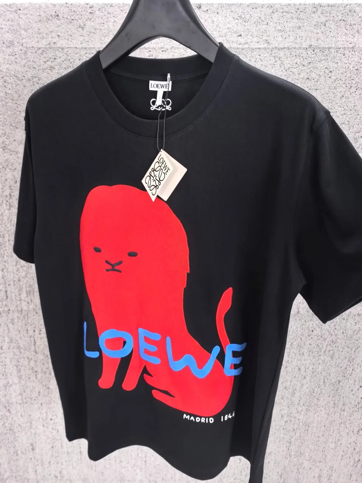 Loewe Large Lion Jersey Patch Regular fit t shirt in cotton (Black) — ビュー 5