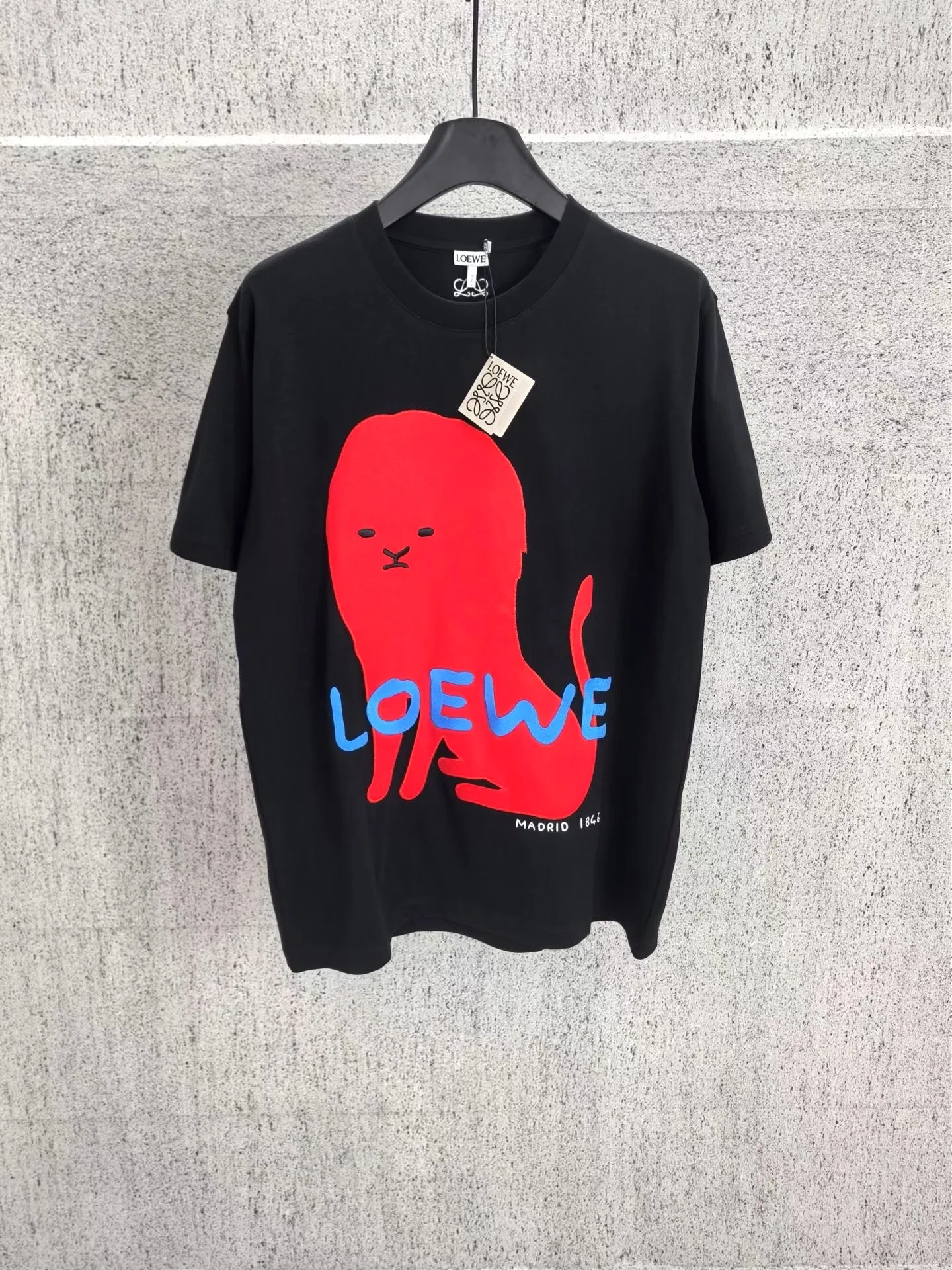 Loewe Large Lion Jersey Patch Regular fit t shirt in cotton (Black)